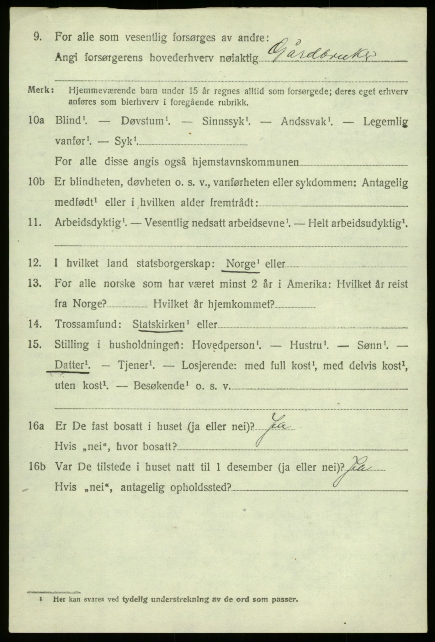 SAB, 1920 census for Lærdal, 1920, p. 2679