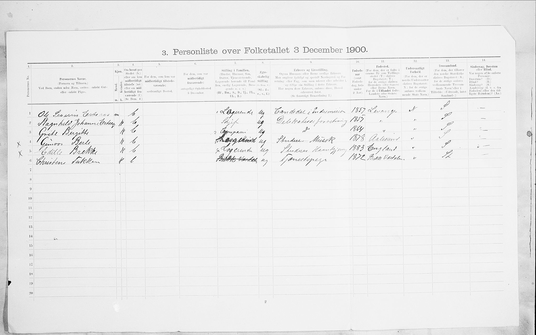 SAO, 1900 census for Kristiania, 1900, p. 90161