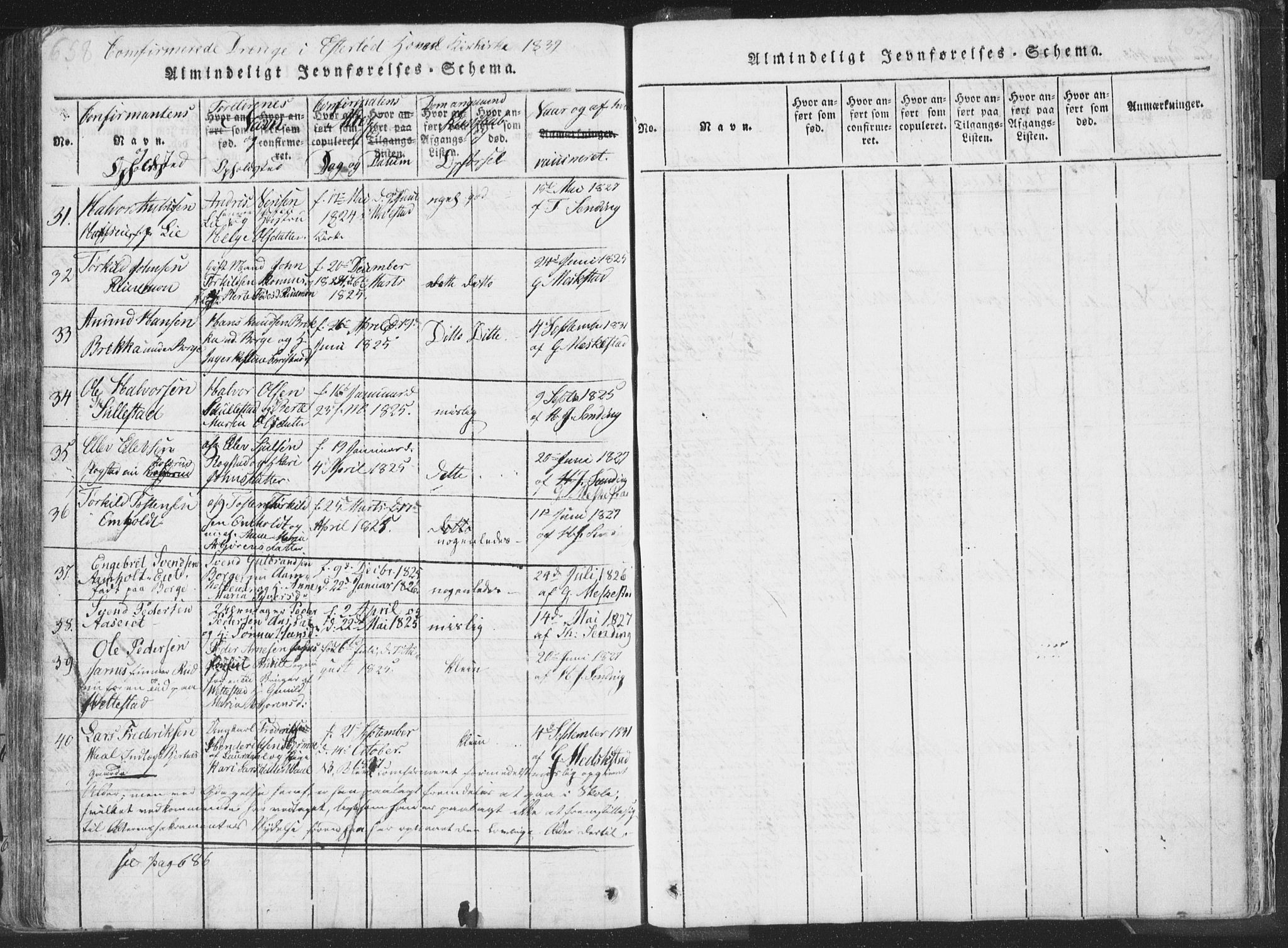 Sandsvær kirkebøker, SAKO/A-244/F/Fa/L0004: Parish register (official) no. I 4, 1817-1839, p. 658-659