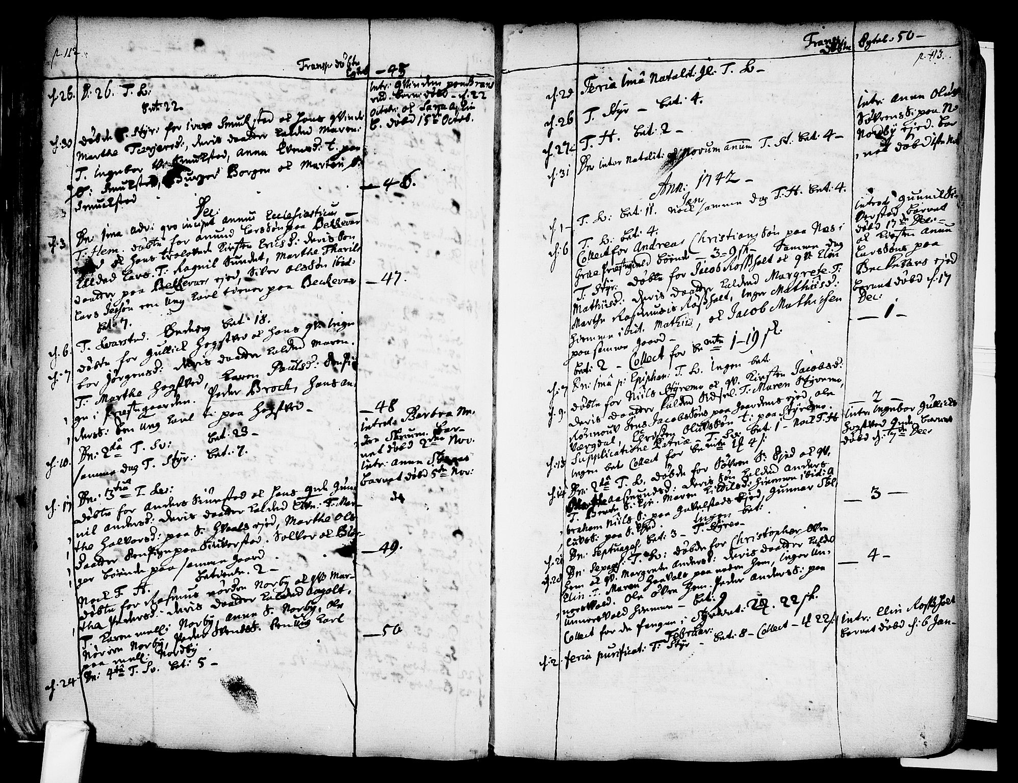 Lardal kirkebøker, SAKO/A-350/F/Fa/L0003: Parish register (official) no. I 3, 1733-1815, p. 112-113