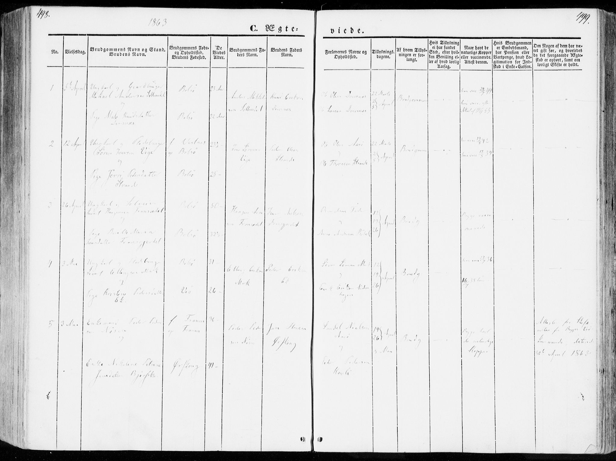 Ministerialprotokoller, klokkerbøker og fødselsregistre - Møre og Romsdal, SAT/A-1454/555/L0653: Parish register (official) no. 555A04, 1843-1869, p. 498-499