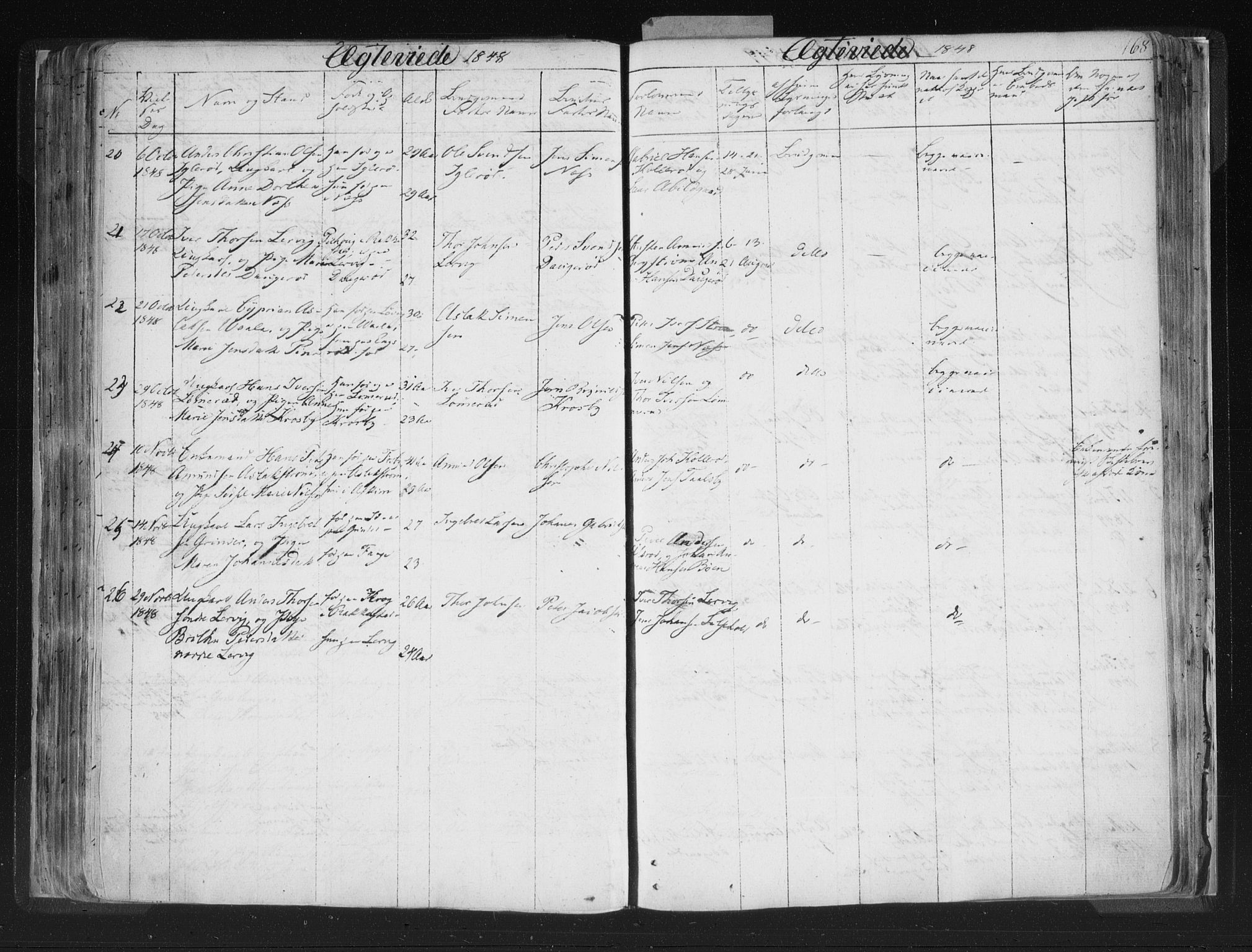 Aremark prestekontor Kirkebøker, AV/SAO-A-10899/F/Fc/L0002: Parish register (official) no. III 2, 1834-1849, p. 168