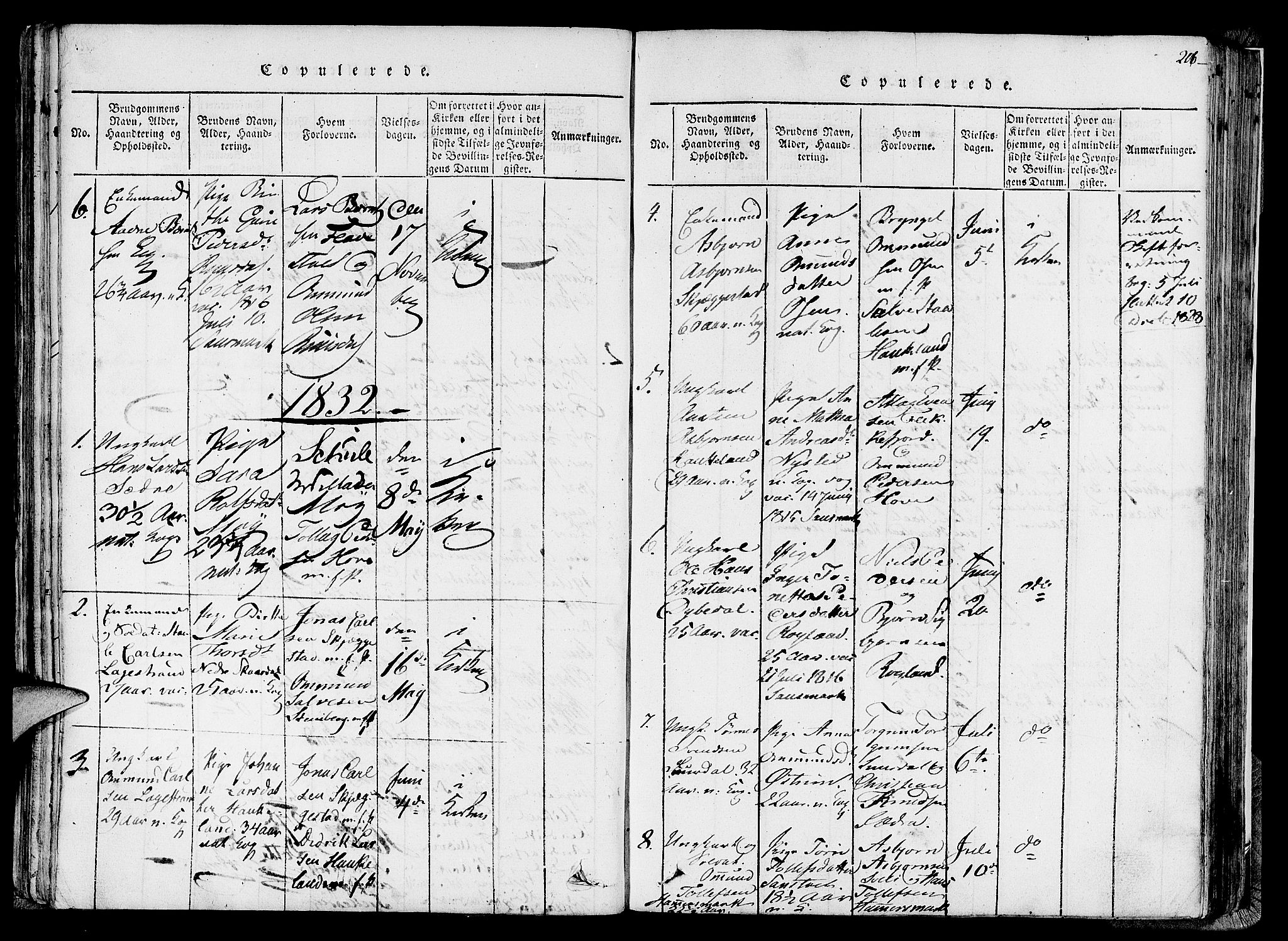 Lund sokneprestkontor, AV/SAST-A-101809/S06/L0005: Parish register (official) no. A 5, 1815-1833, p. 206