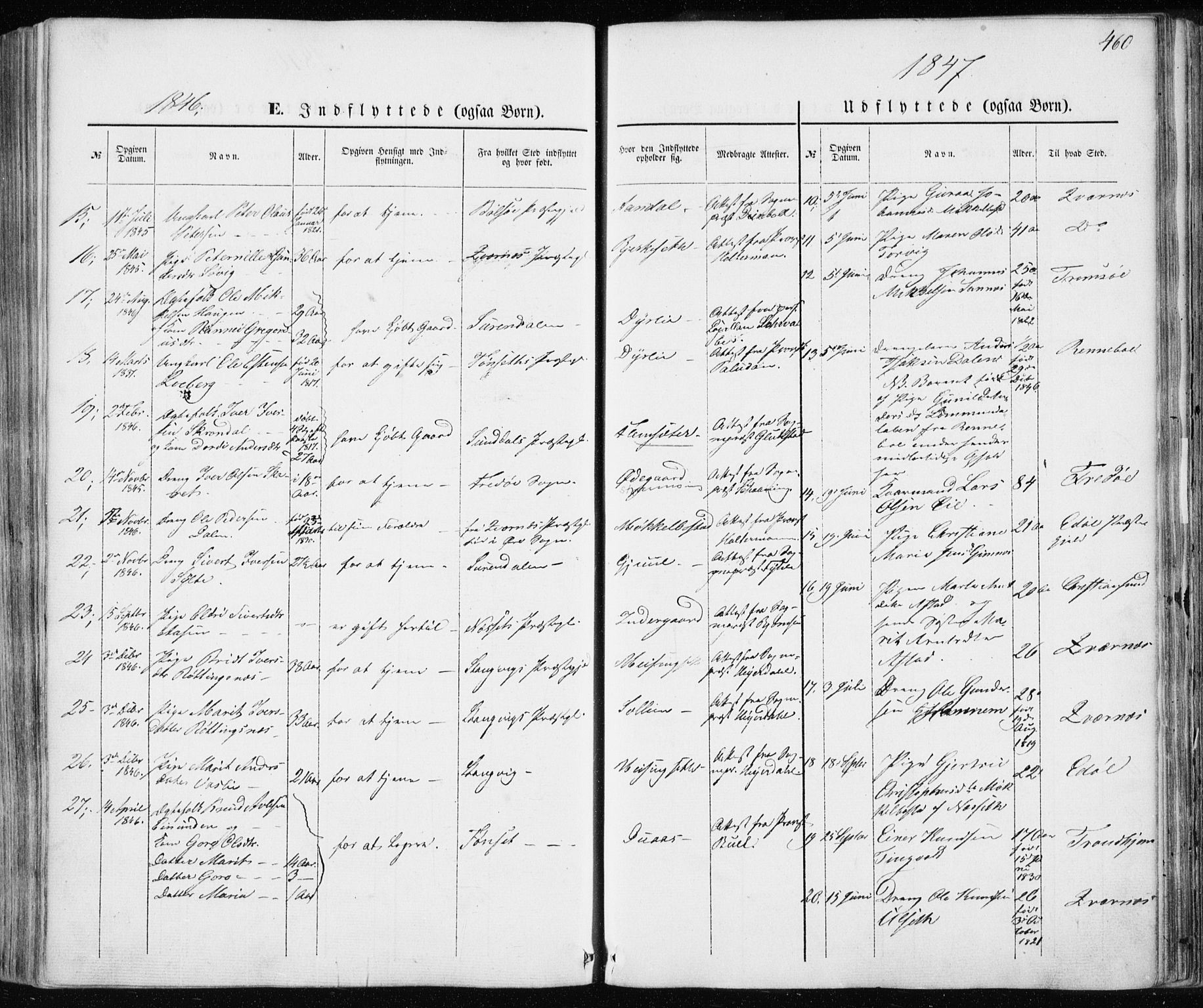 Ministerialprotokoller, klokkerbøker og fødselsregistre - Møre og Romsdal, AV/SAT-A-1454/586/L0984: Parish register (official) no. 586A10, 1844-1856, p. 460