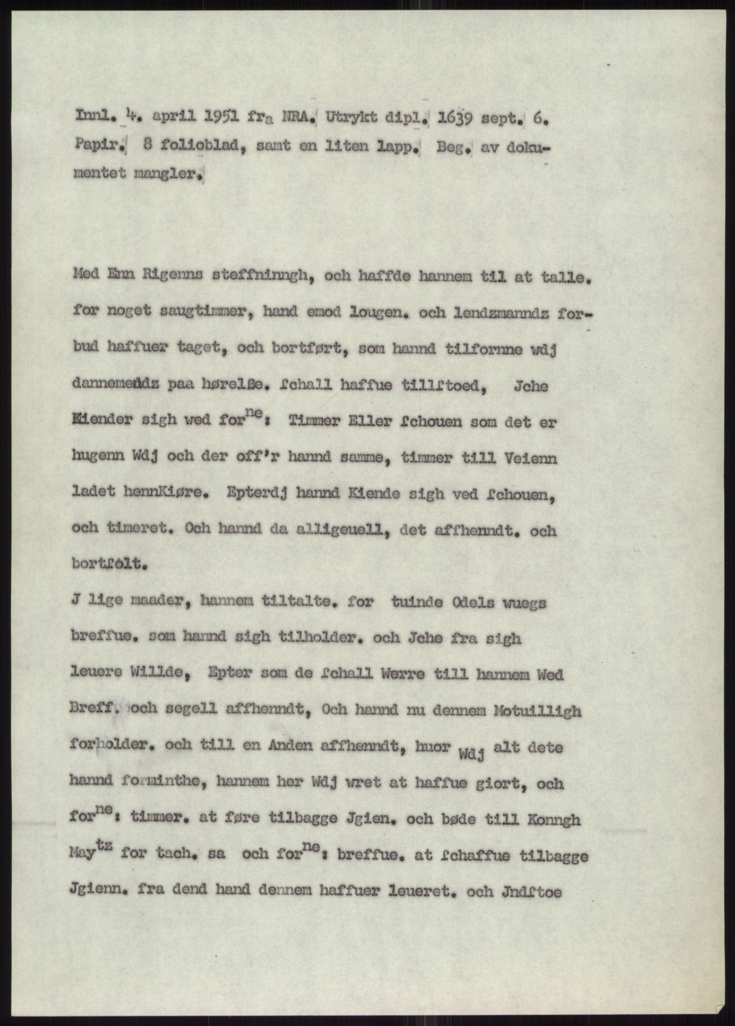 Samlinger til kildeutgivelse, Diplomavskriftsamlingen, AV/RA-EA-4053/H/Ha, p. 2397