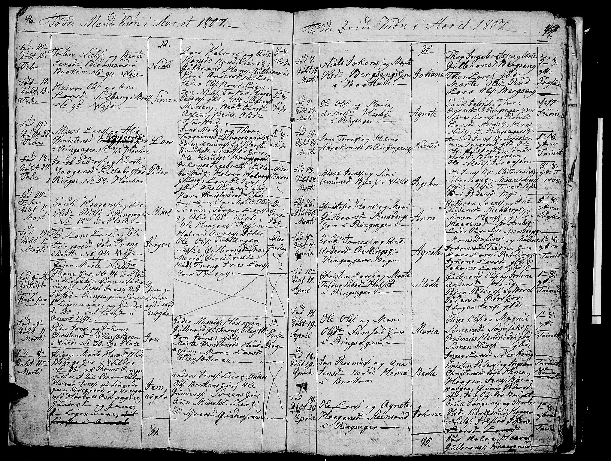 Ringsaker prestekontor, AV/SAH-PREST-014/I/Ia/L0005/0007: Parish register draft no. 5.7, 1805-1808, p. 46-47