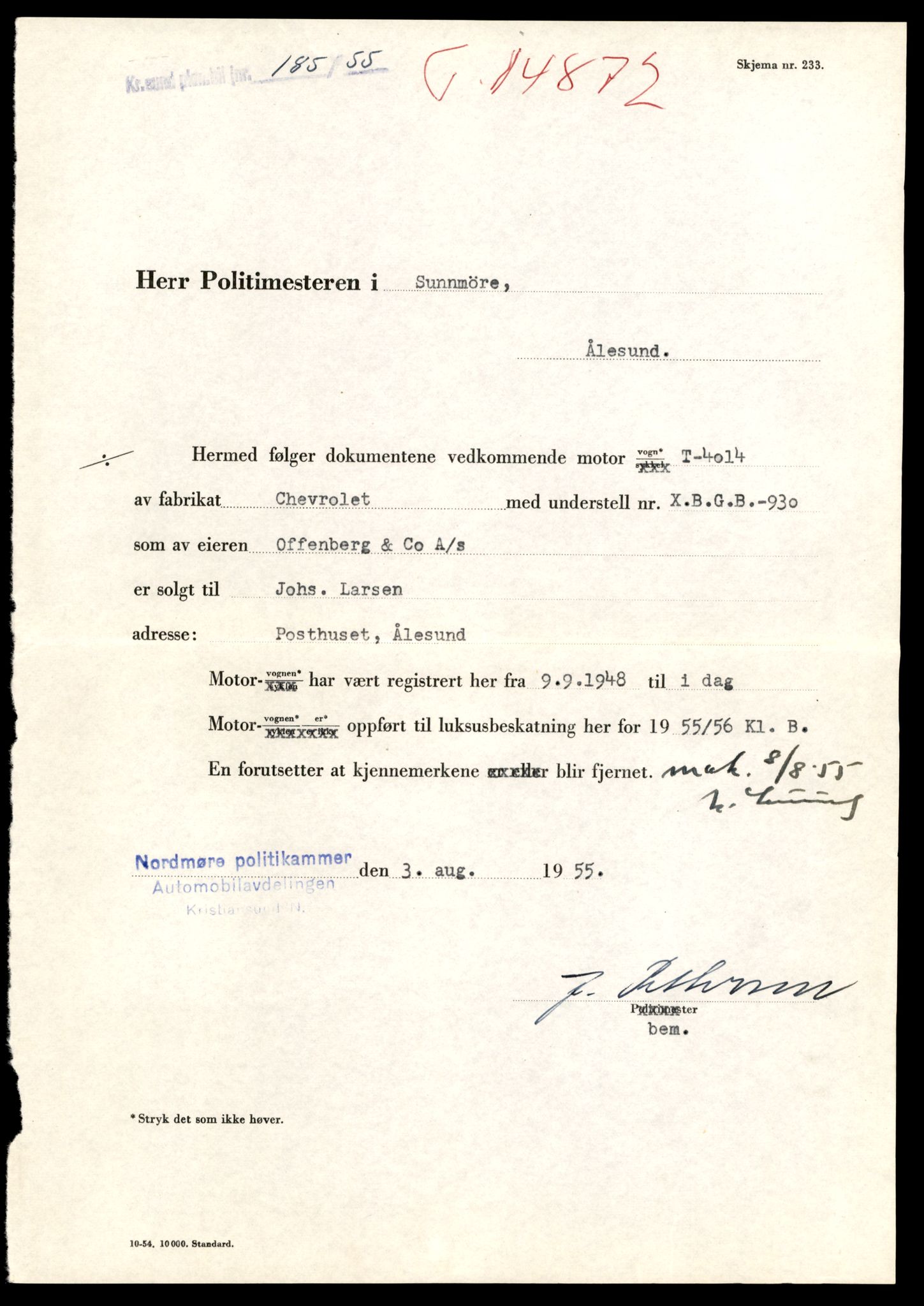 Møre og Romsdal vegkontor - Ålesund trafikkstasjon, AV/SAT-A-4099/F/Fe/L0049: Registreringskort for kjøretøy T 14864 - T 18613, 1927-1998, p. 199