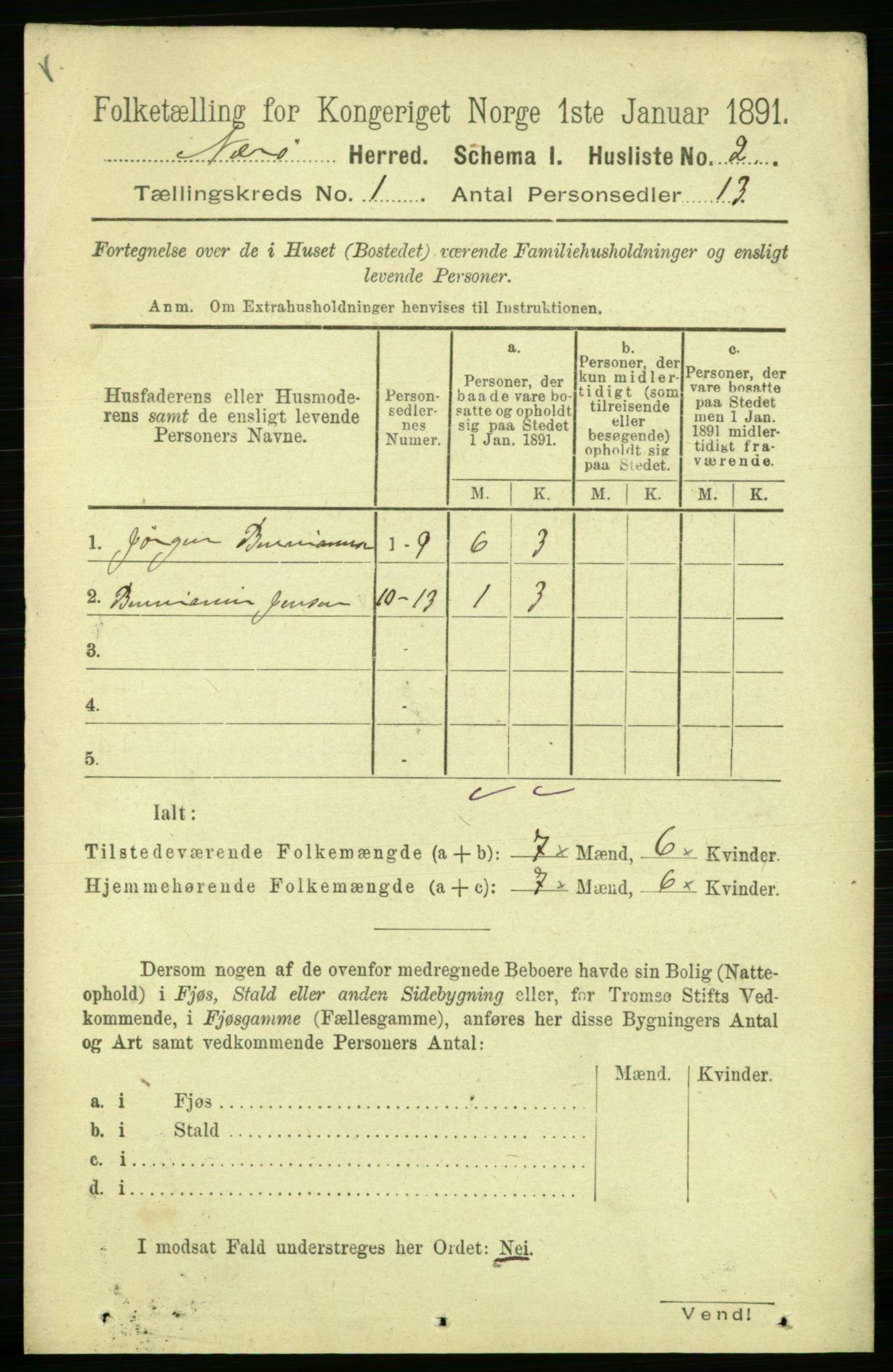 RA, 1891 census for 1751 Nærøy, 1891, p. 15