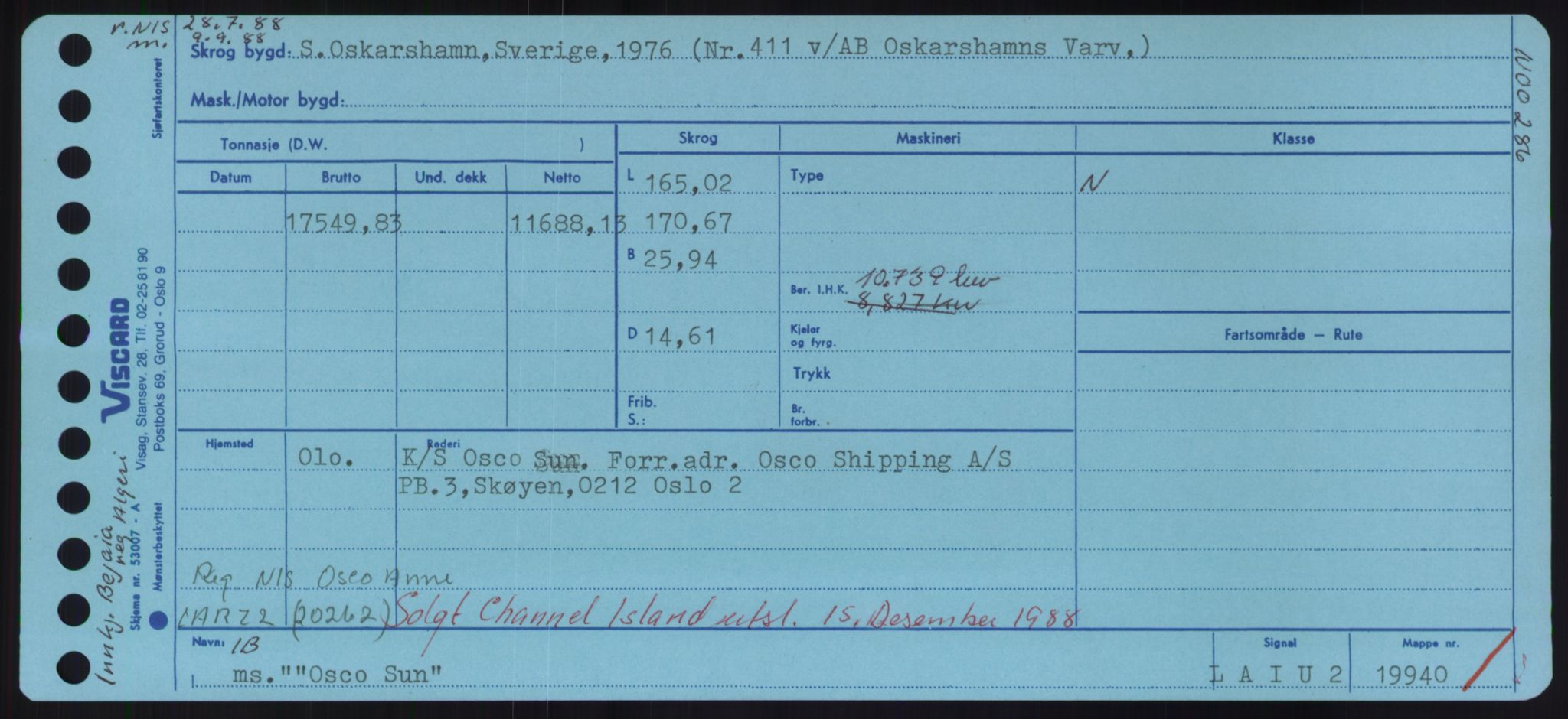 Sjøfartsdirektoratet med forløpere, Skipsmålingen, RA/S-1627/H/Hd/L0028: Fartøy, O, p. 427