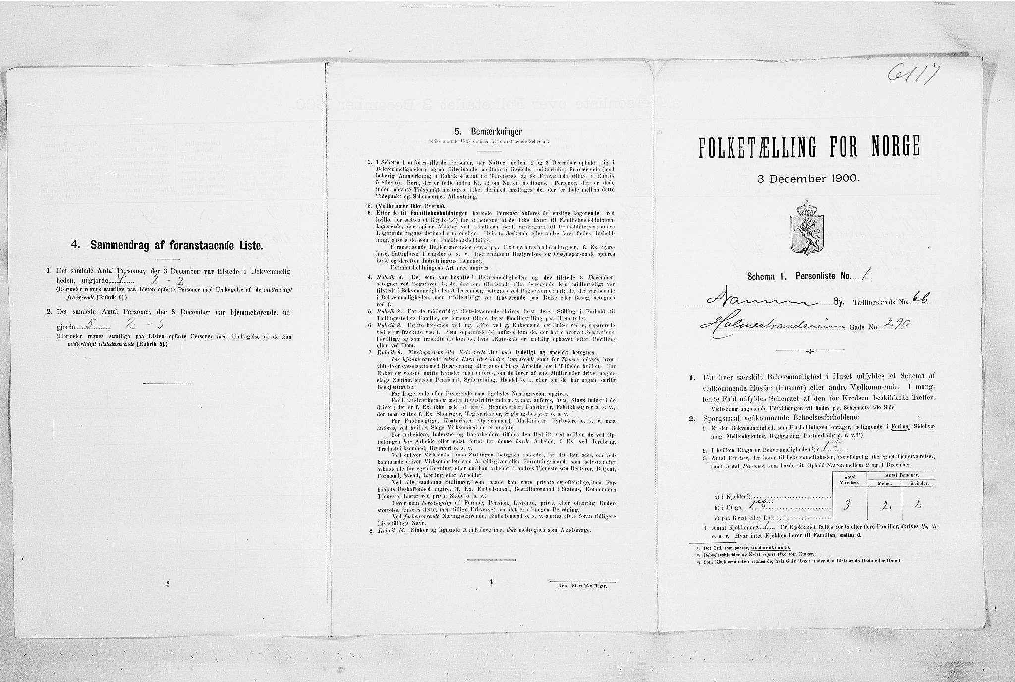 RA, 1900 census for Drammen, 1900, p. 11482