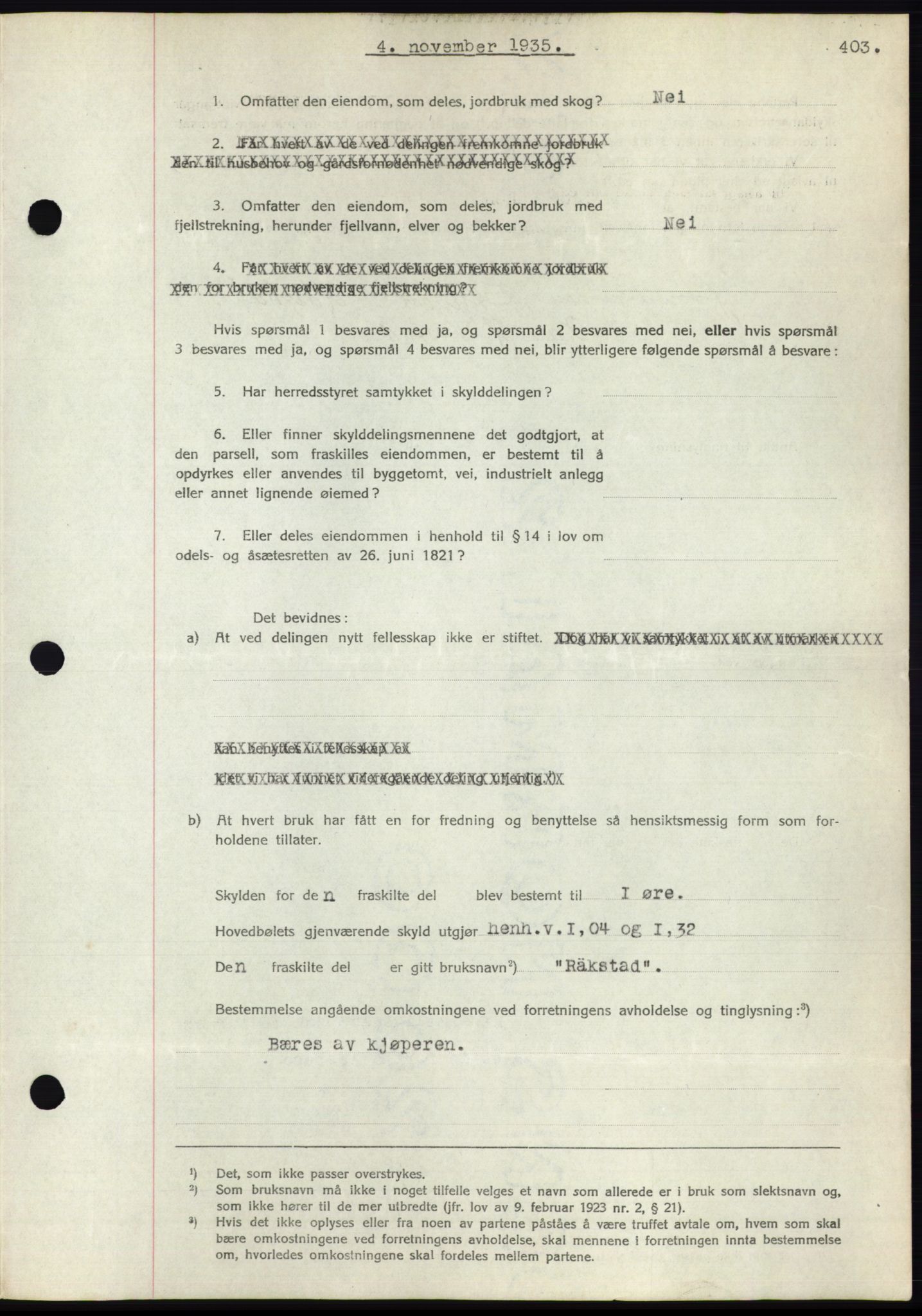 Romsdal sorenskriveri, AV/SAT-A-4149/1/2/2C/L0067: Mortgage book no. 61, 1935-1935, Deed date: 04.11.1935