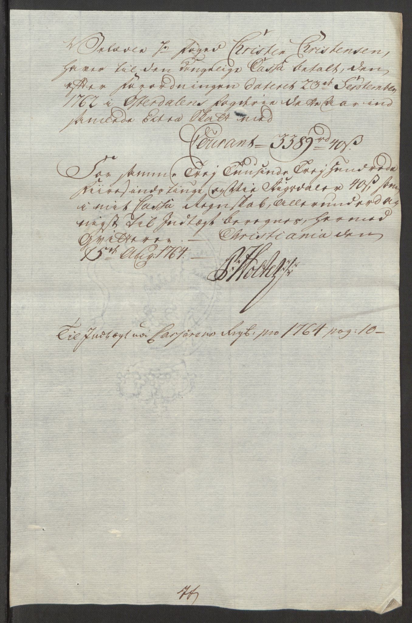 Rentekammeret inntil 1814, Reviderte regnskaper, Fogderegnskap, AV/RA-EA-4092/R15/L1014: Ekstraskatten Østerdal, 1762-1764, p. 528