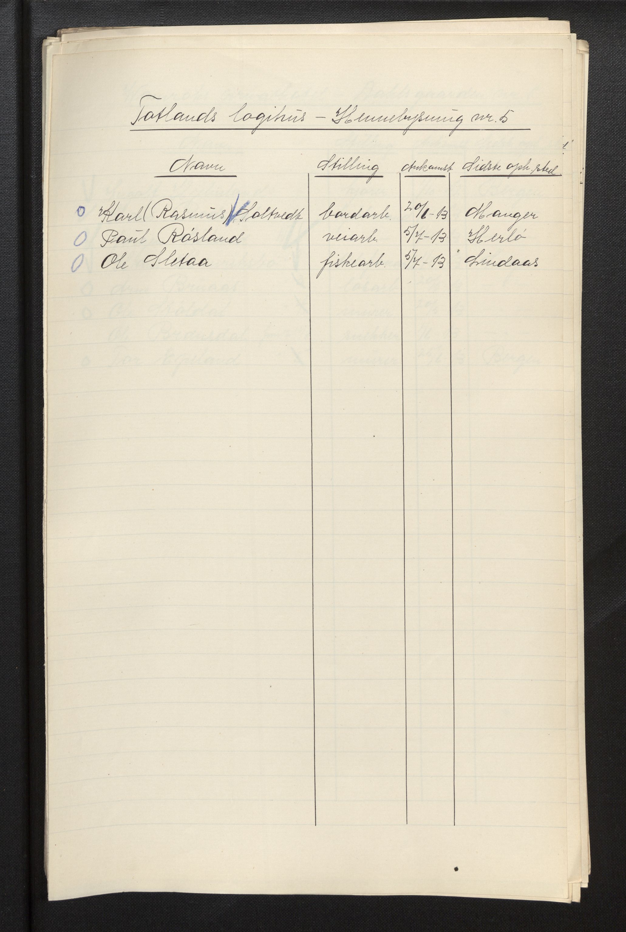 SAB, Municipal Census 1913 for Bergen, 1913, p. 75