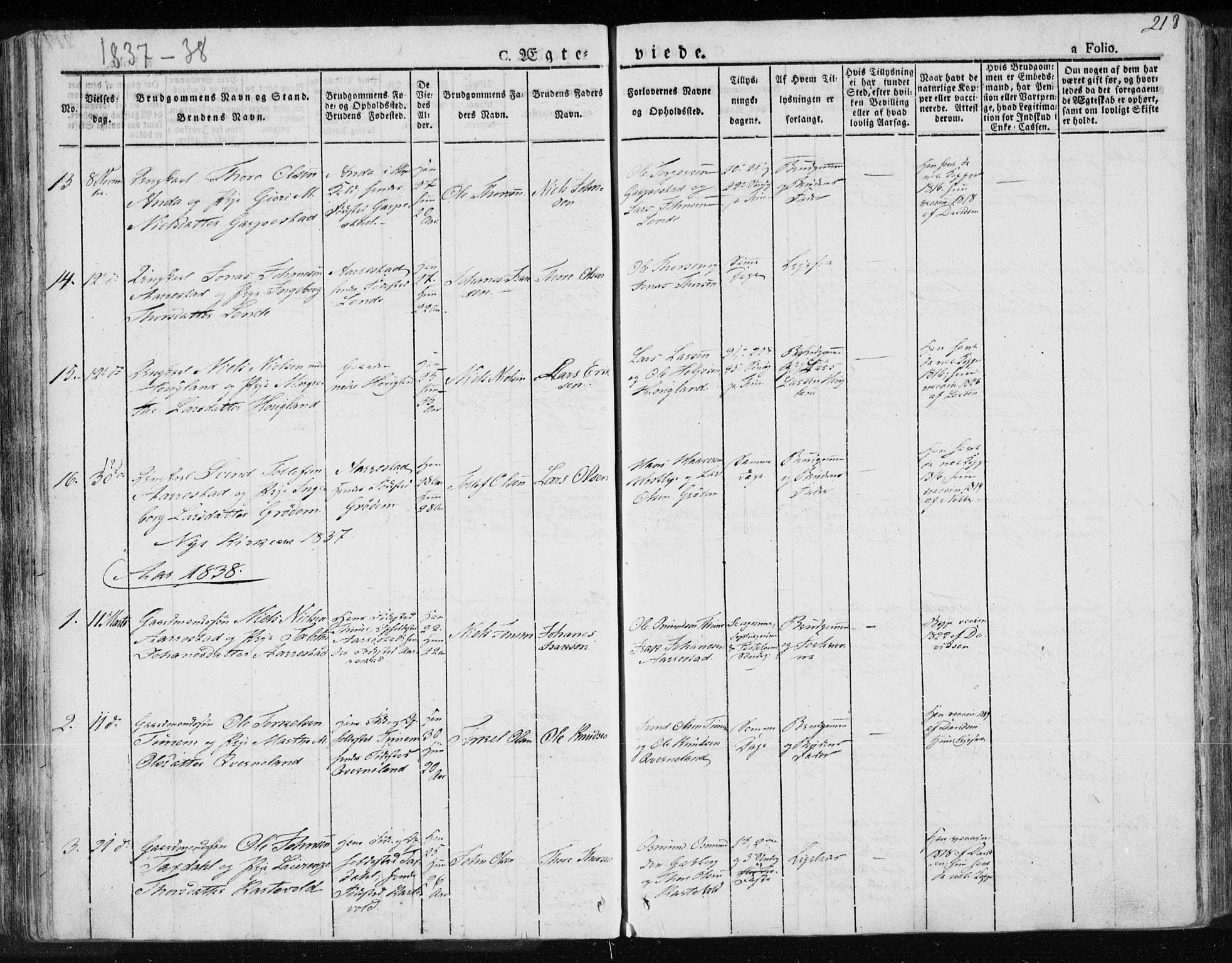 Lye sokneprestkontor, AV/SAST-A-101794/001/30BA/L0004: Parish register (official) no. A 4, 1826-1841, p. 218