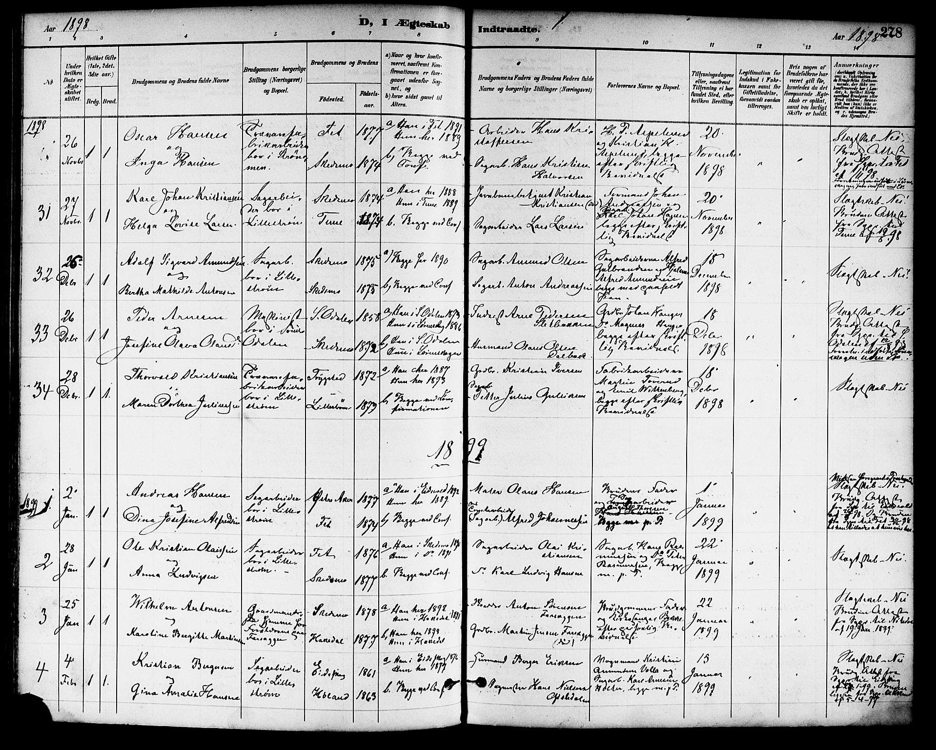 Skedsmo prestekontor Kirkebøker, AV/SAO-A-10033a/F/Fa/L0014: Parish register (official) no. I 14, 1892-1901, p. 278