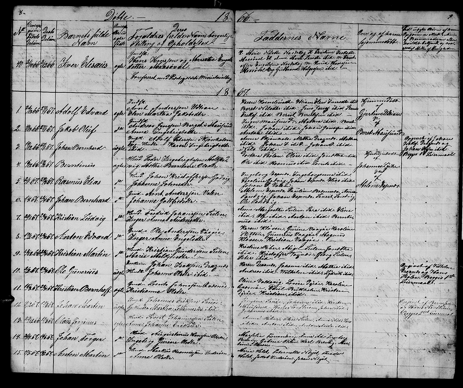 Ministerialprotokoller, klokkerbøker og fødselsregistre - Sør-Trøndelag, SAT/A-1456/640/L0583: Parish register (copy) no. 640C01, 1866-1877, p. 8-9