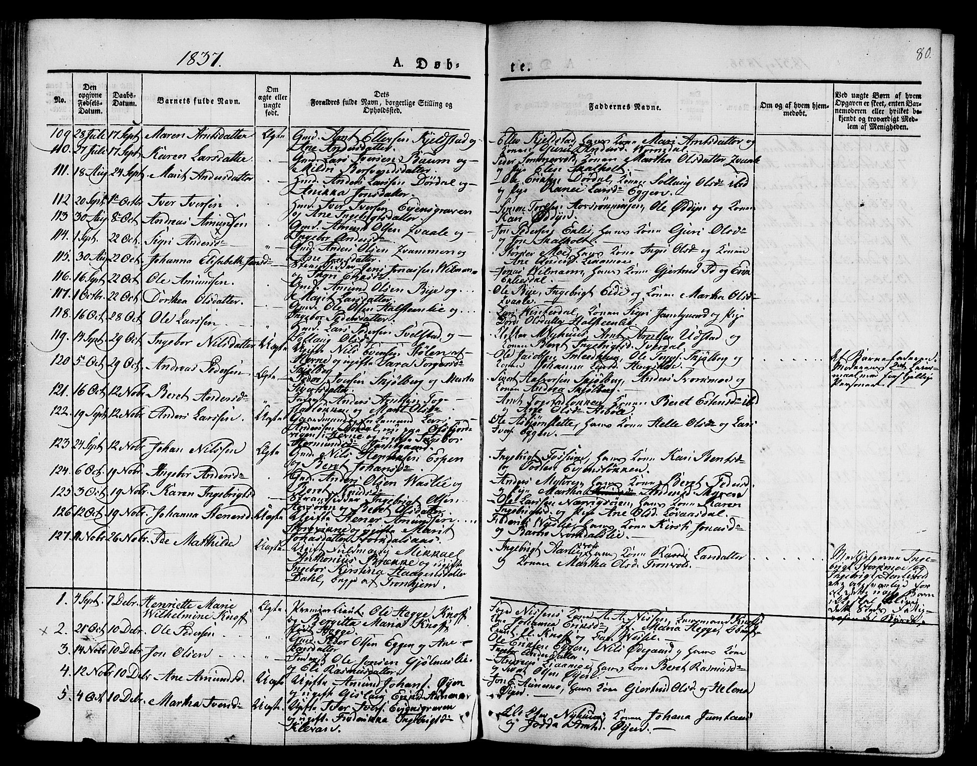 Ministerialprotokoller, klokkerbøker og fødselsregistre - Sør-Trøndelag, SAT/A-1456/668/L0804: Parish register (official) no. 668A04, 1826-1839, p. 80