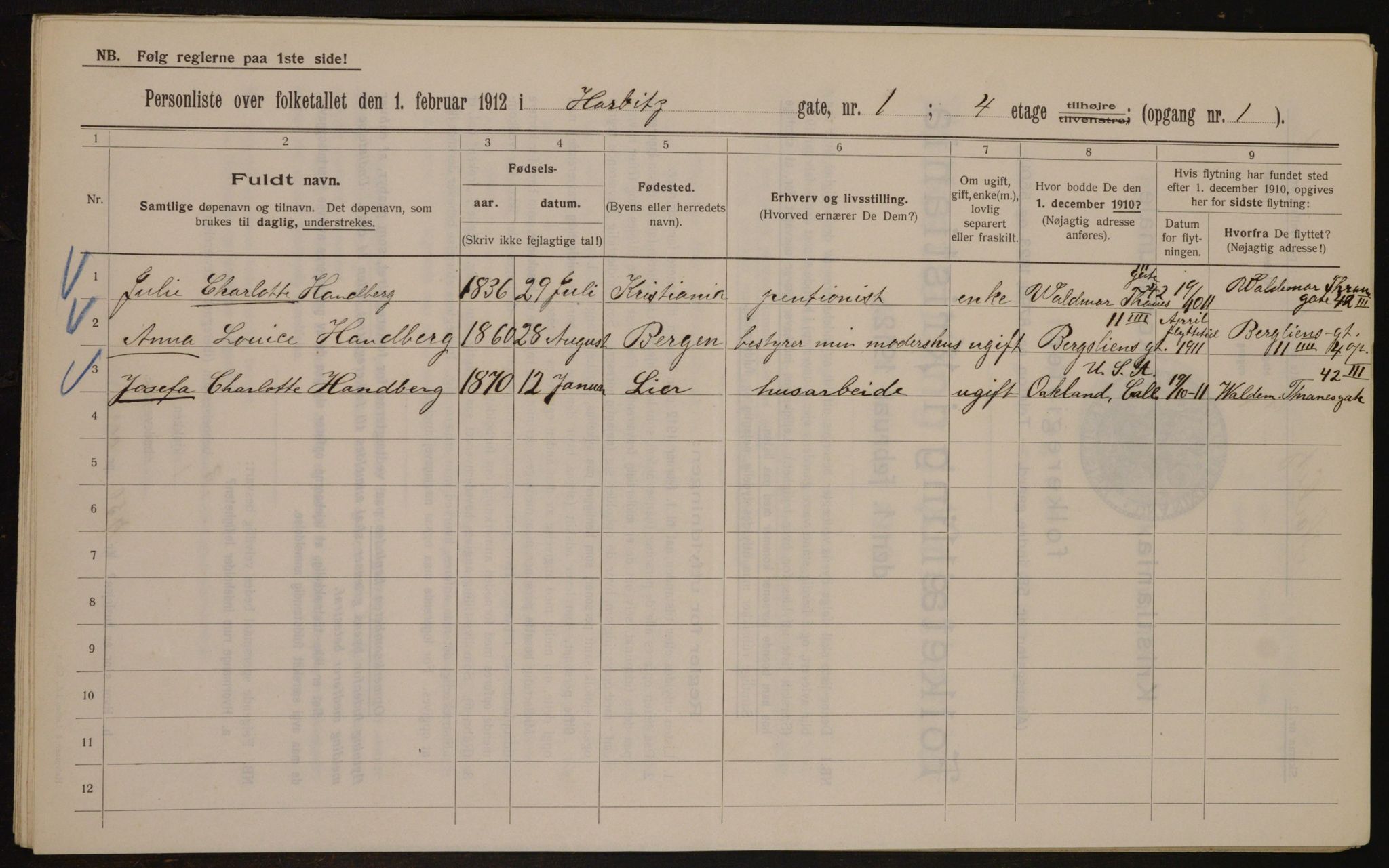 OBA, Municipal Census 1912 for Kristiania, 1912, p. 35028