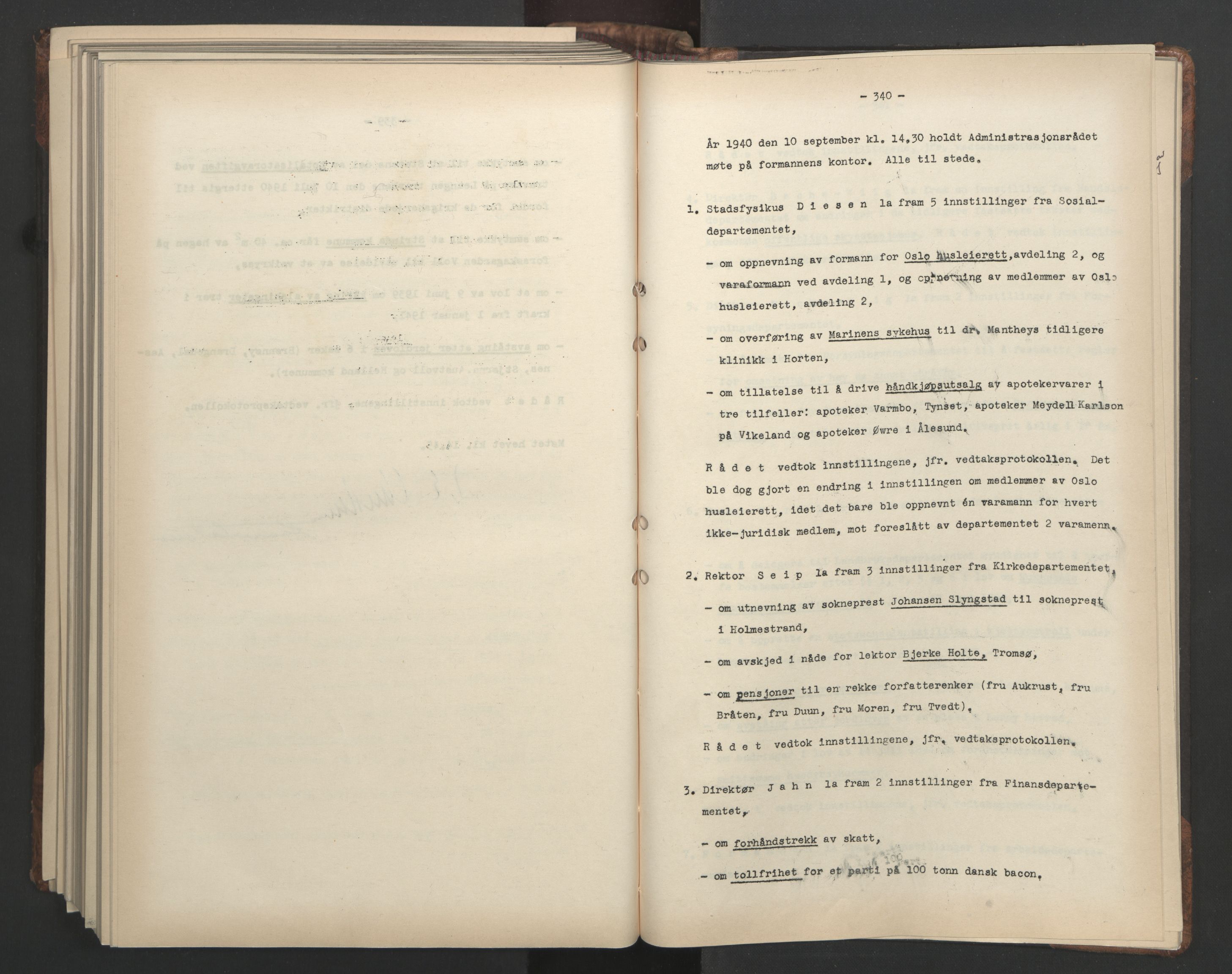 Administrasjonsrådet, AV/RA-S-1004/A/L0001: Møteprotokoll med tillegg 15/4-25/9, 1940, p. 340