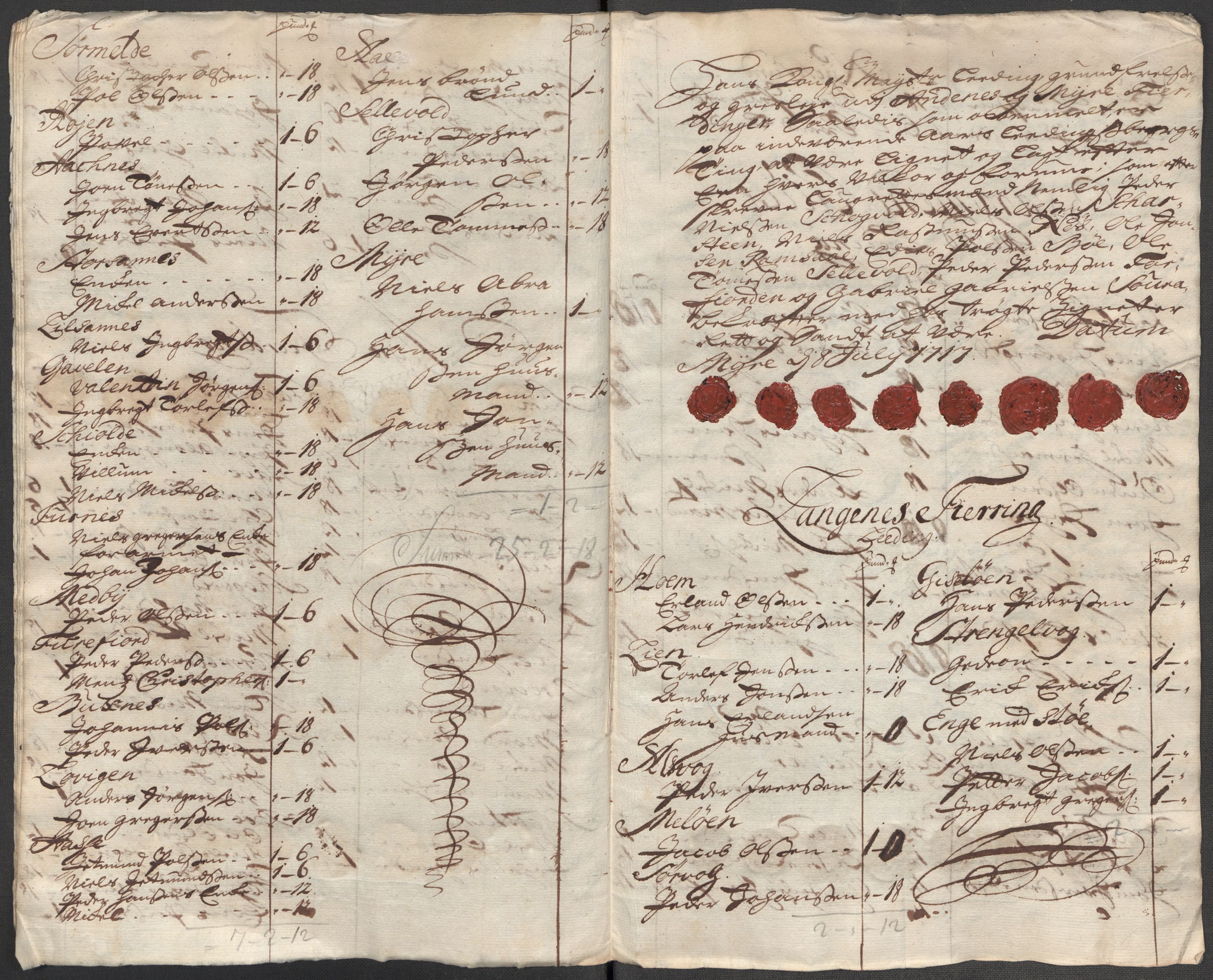 Rentekammeret inntil 1814, Reviderte regnskaper, Fogderegnskap, AV/RA-EA-4092/R67/L4683: Fogderegnskap Vesterålen, Andenes og Lofoten, 1717, p. 152