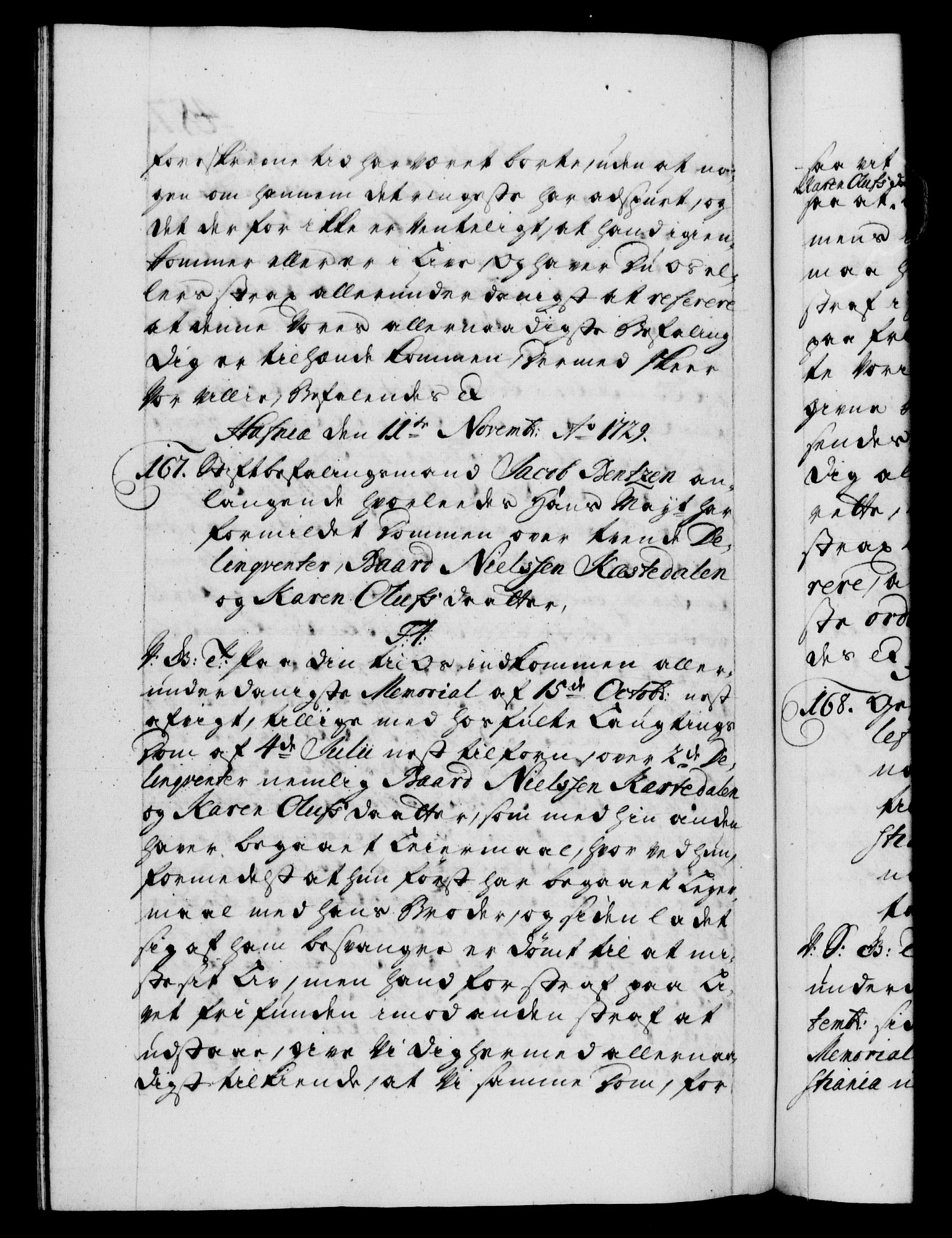 Danske Kanselli 1572-1799, RA/EA-3023/F/Fc/Fca/Fcab/L0024: Norske tegnelser, 1728-1730, p. 487b