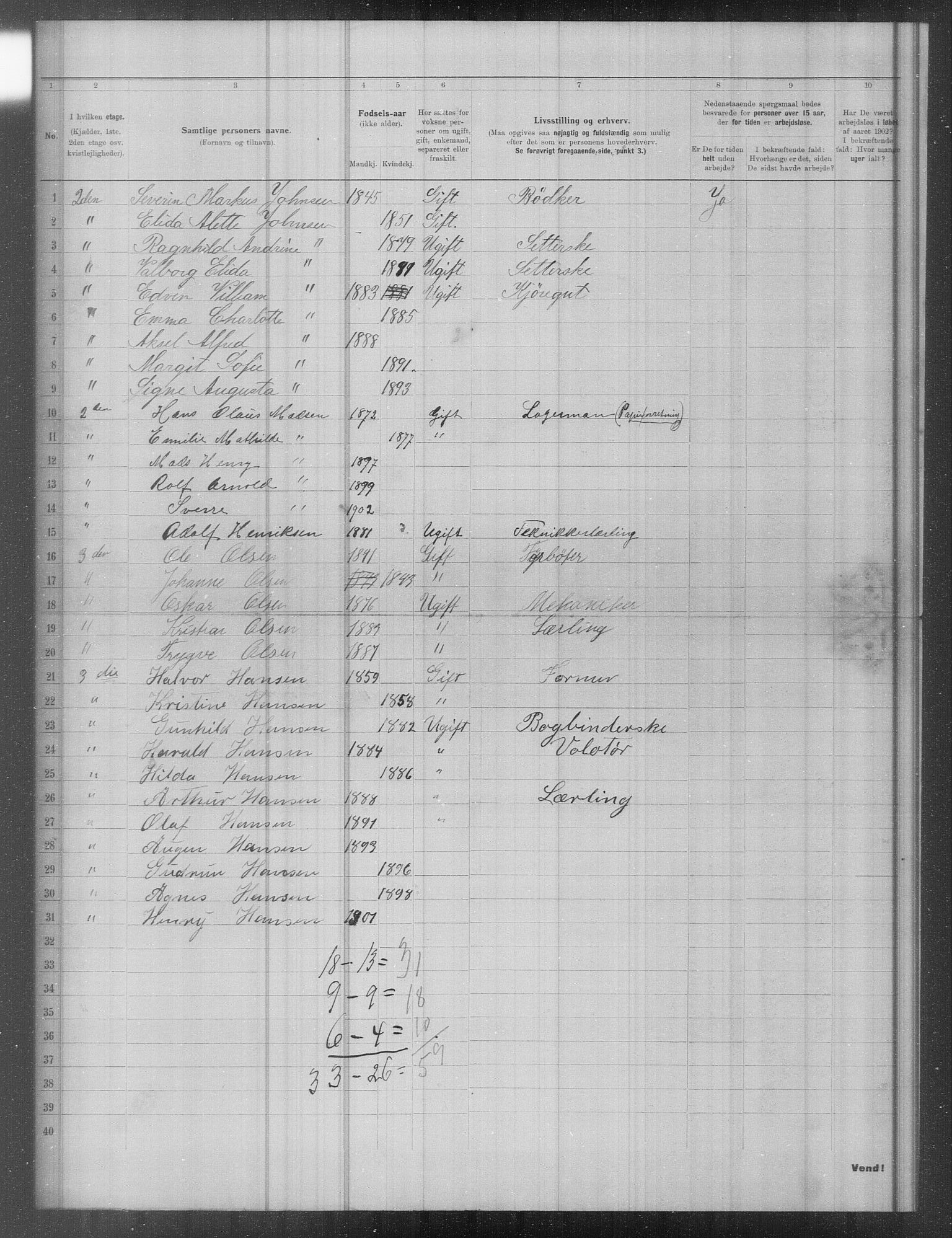 OBA, Municipal Census 1902 for Kristiania, 1902, p. 18130