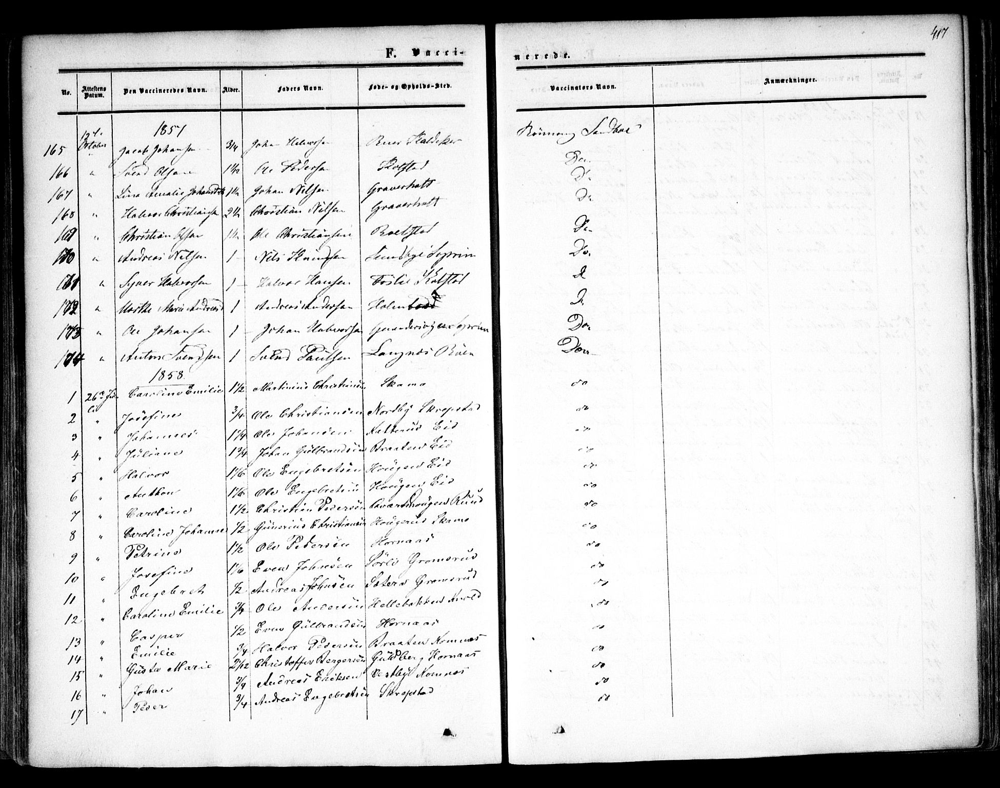 Høland prestekontor Kirkebøker, AV/SAO-A-10346a/F/Fa/L0010: Parish register (official) no. I 10, 1854-1861, p. 417
