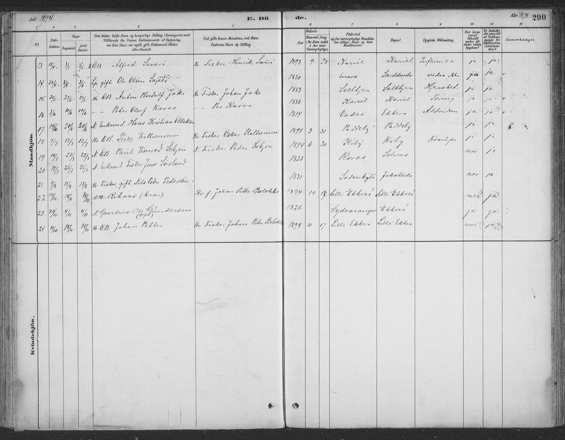 Vadsø sokneprestkontor, SATØ/S-1325/H/Ha/L0009kirke: Parish register (official) no. 9, 1881-1917, p. 290