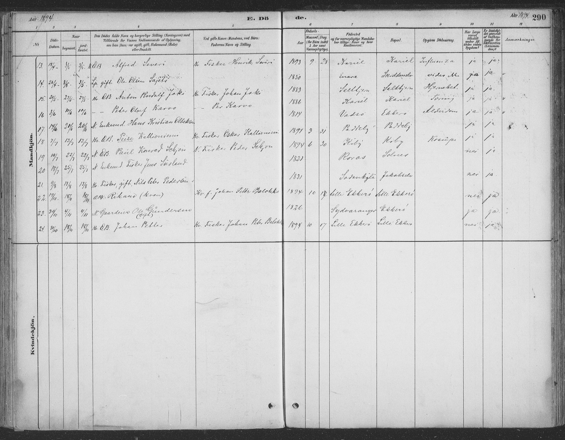 Vadsø sokneprestkontor, AV/SATØ-S-1325/H/Ha/L0009kirke: Parish register (official) no. 9, 1881-1917, p. 290