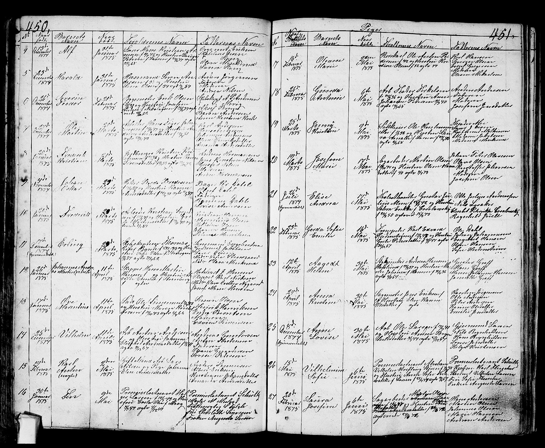 Fredrikstad prestekontor Kirkebøker, AV/SAO-A-11082/G/Ga/L0001: Parish register (copy) no. 1, 1824-1879, p. 450-451