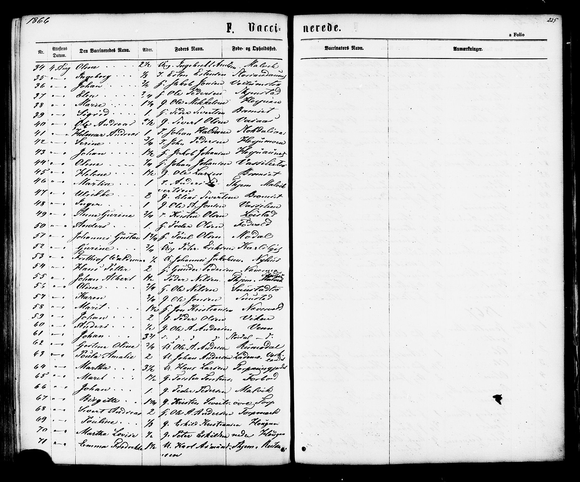 Ministerialprotokoller, klokkerbøker og fødselsregistre - Sør-Trøndelag, SAT/A-1456/616/L0409: Parish register (official) no. 616A06, 1865-1877, p. 225