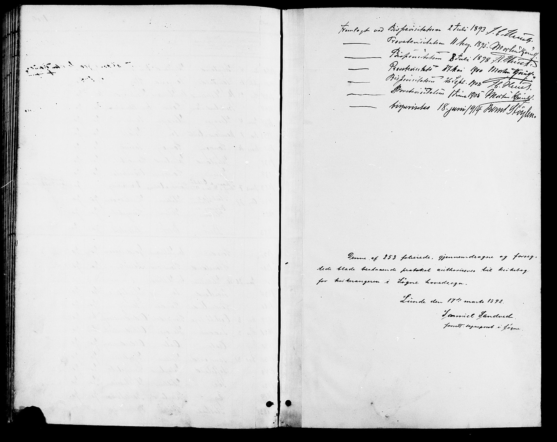 Søgne sokneprestkontor, AV/SAK-1111-0037/F/Fb/Fbb/L0006: Parish register (copy) no. B 6, 1892-1911, p. 254