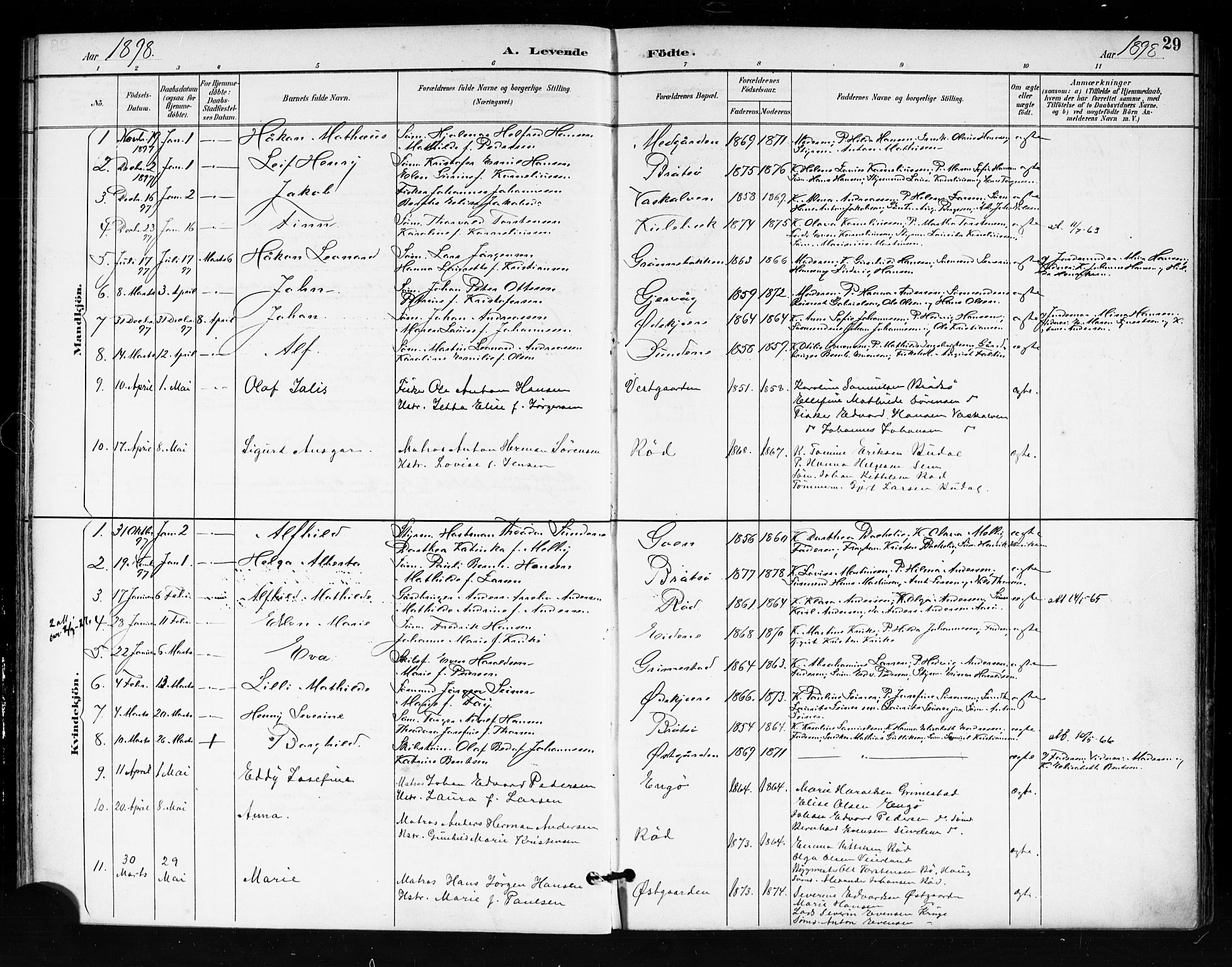 Tjøme kirkebøker, AV/SAKO-A-328/F/Fa/L0003: Parish register (official) no. I 3, 1891-1900, p. 29