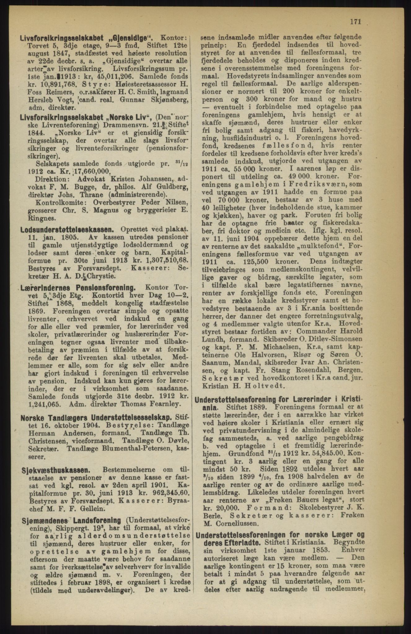 Kristiania/Oslo adressebok, PUBL/-, 1914, p. 171