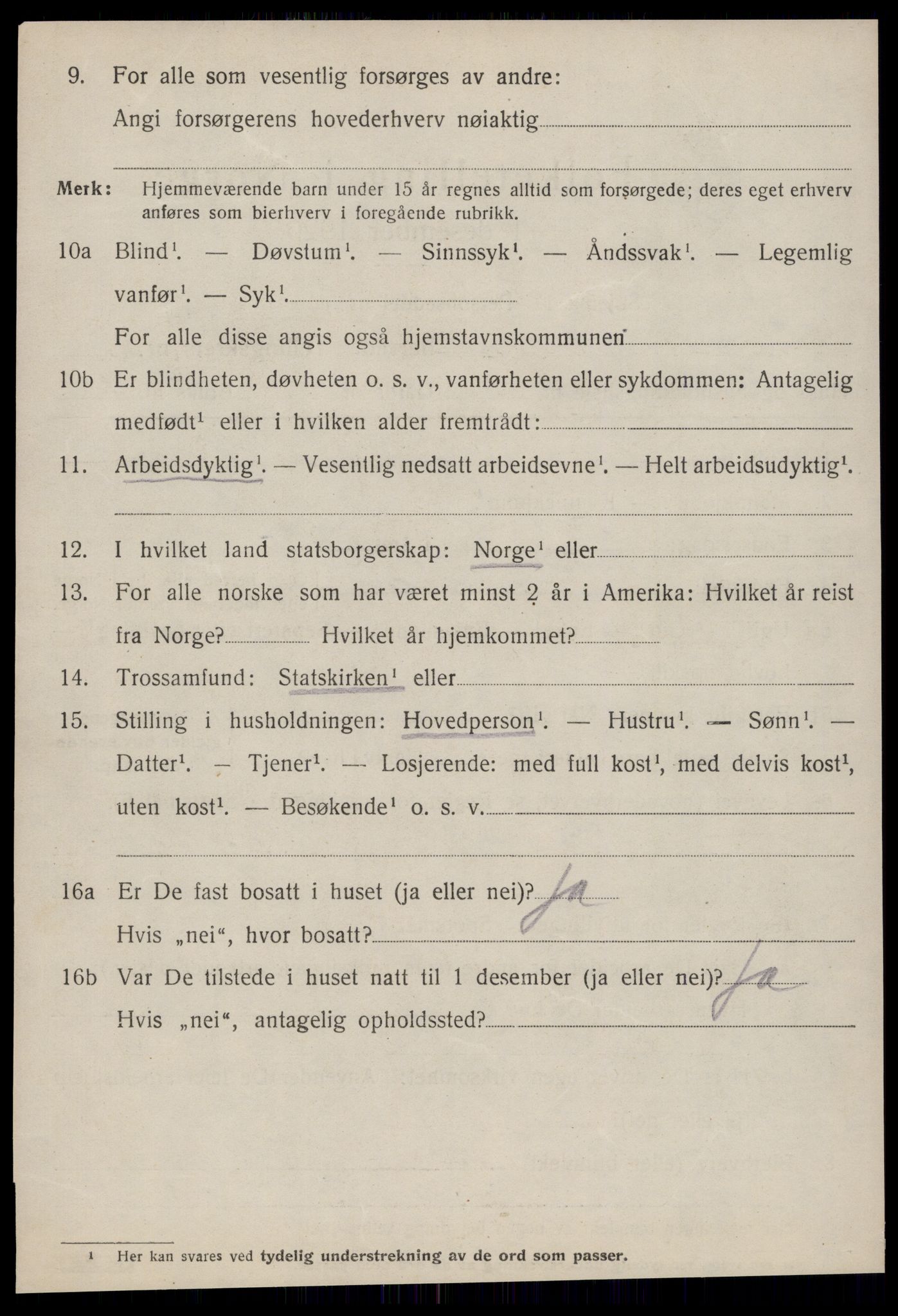 SAT, 1920 census for Stranda, 1920, p. 540