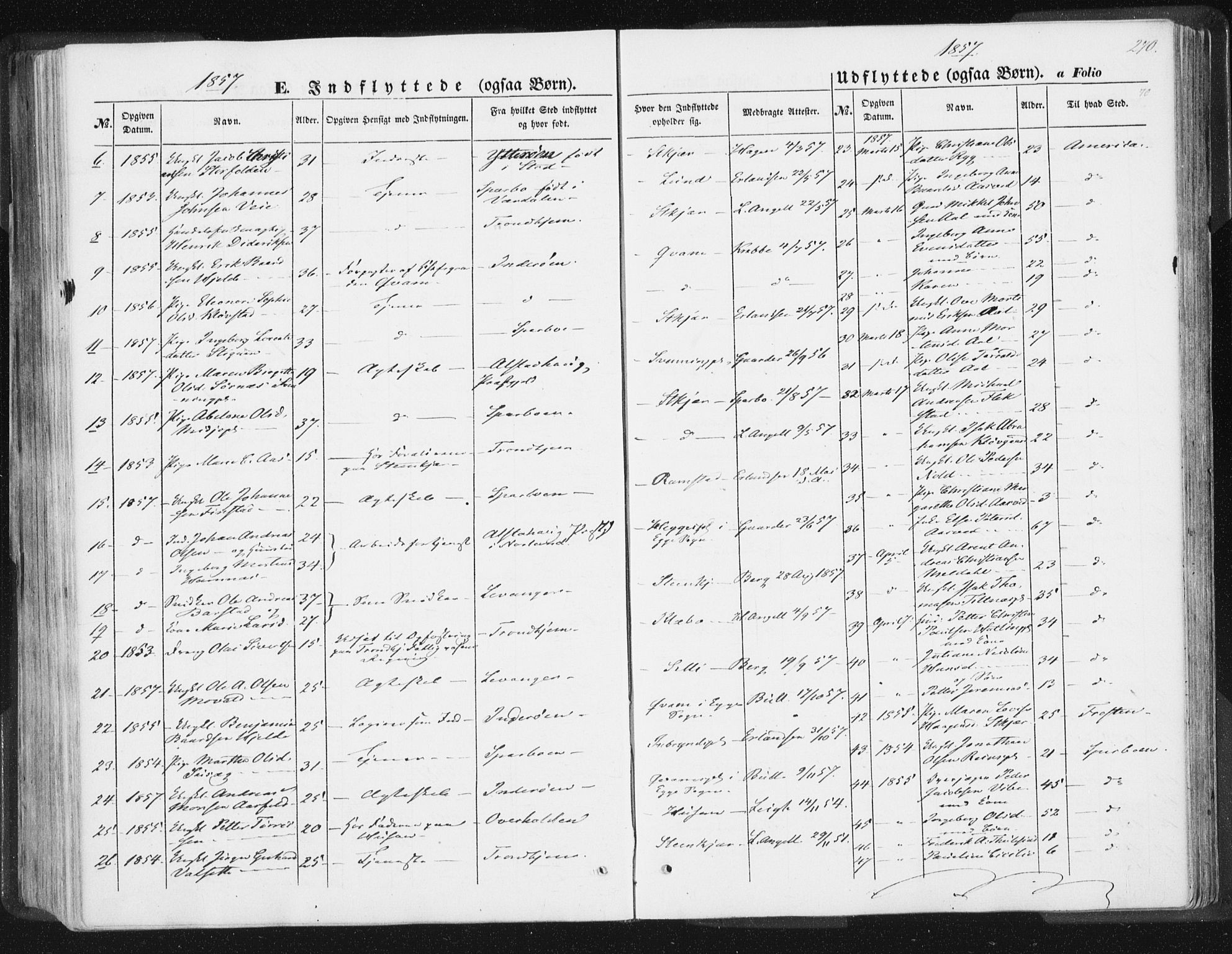 Ministerialprotokoller, klokkerbøker og fødselsregistre - Nord-Trøndelag, SAT/A-1458/746/L0446: Parish register (official) no. 746A05, 1846-1859, p. 270