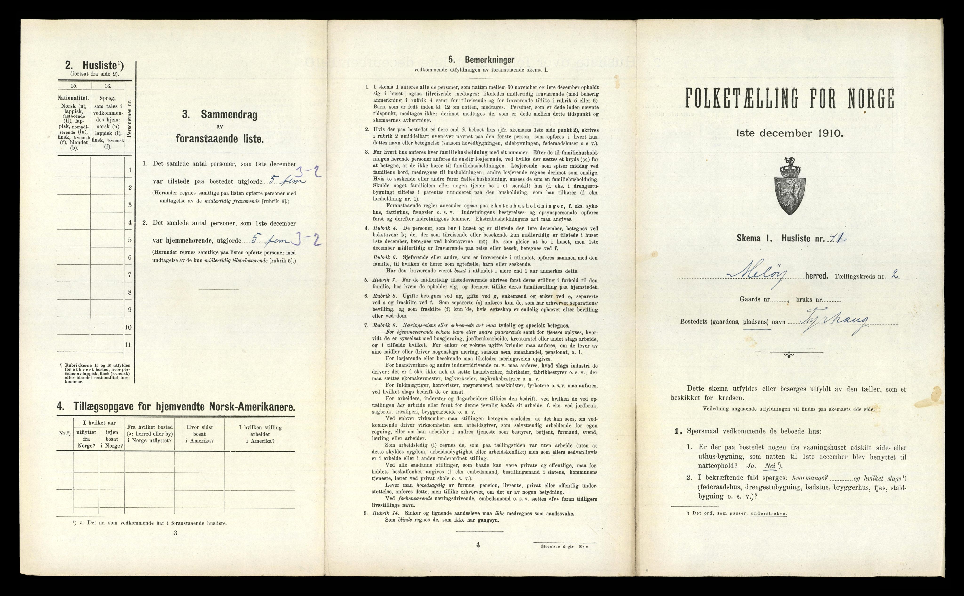 RA, 1910 census for Meløy, 1910, p. 226