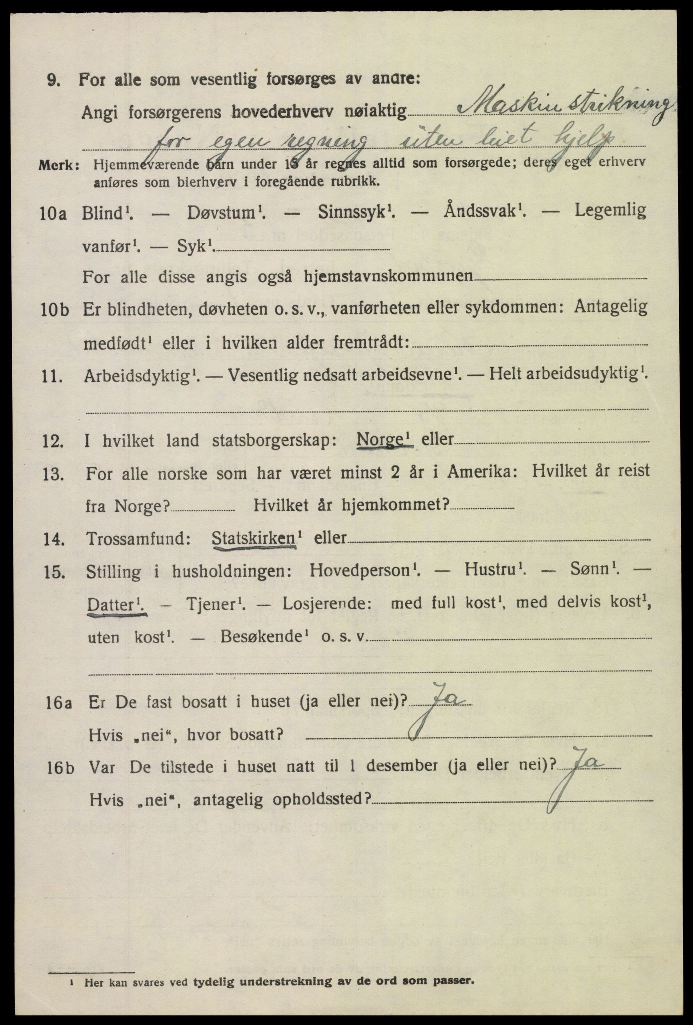 SAK, 1920 census for Gjerstad, 1920, p. 1444