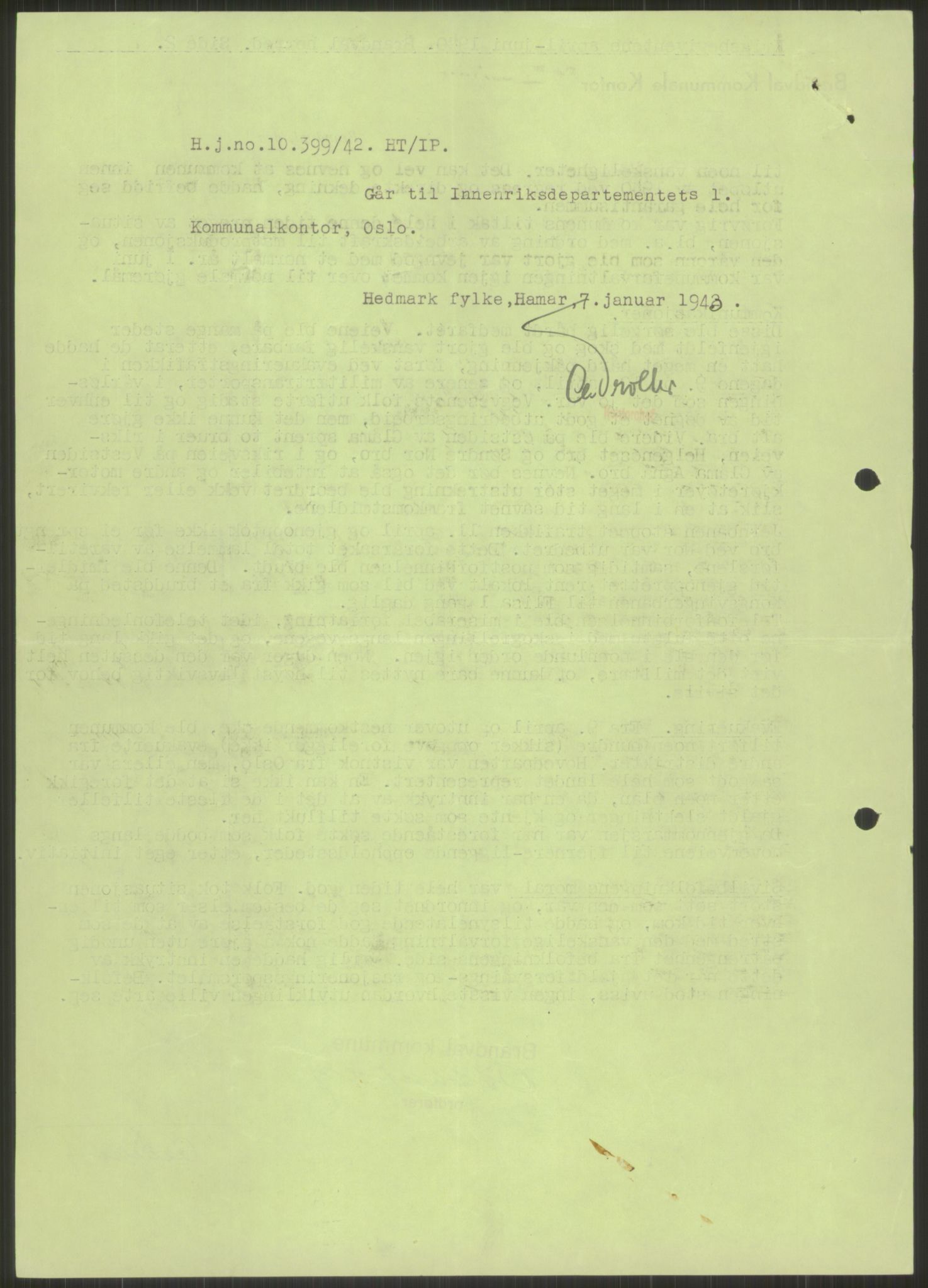 Forsvaret, Forsvarets krigshistoriske avdeling, AV/RA-RAFA-2017/Y/Ya/L0013: II-C-11-31 - Fylkesmenn.  Rapporter om krigsbegivenhetene 1940., 1940, p. 857