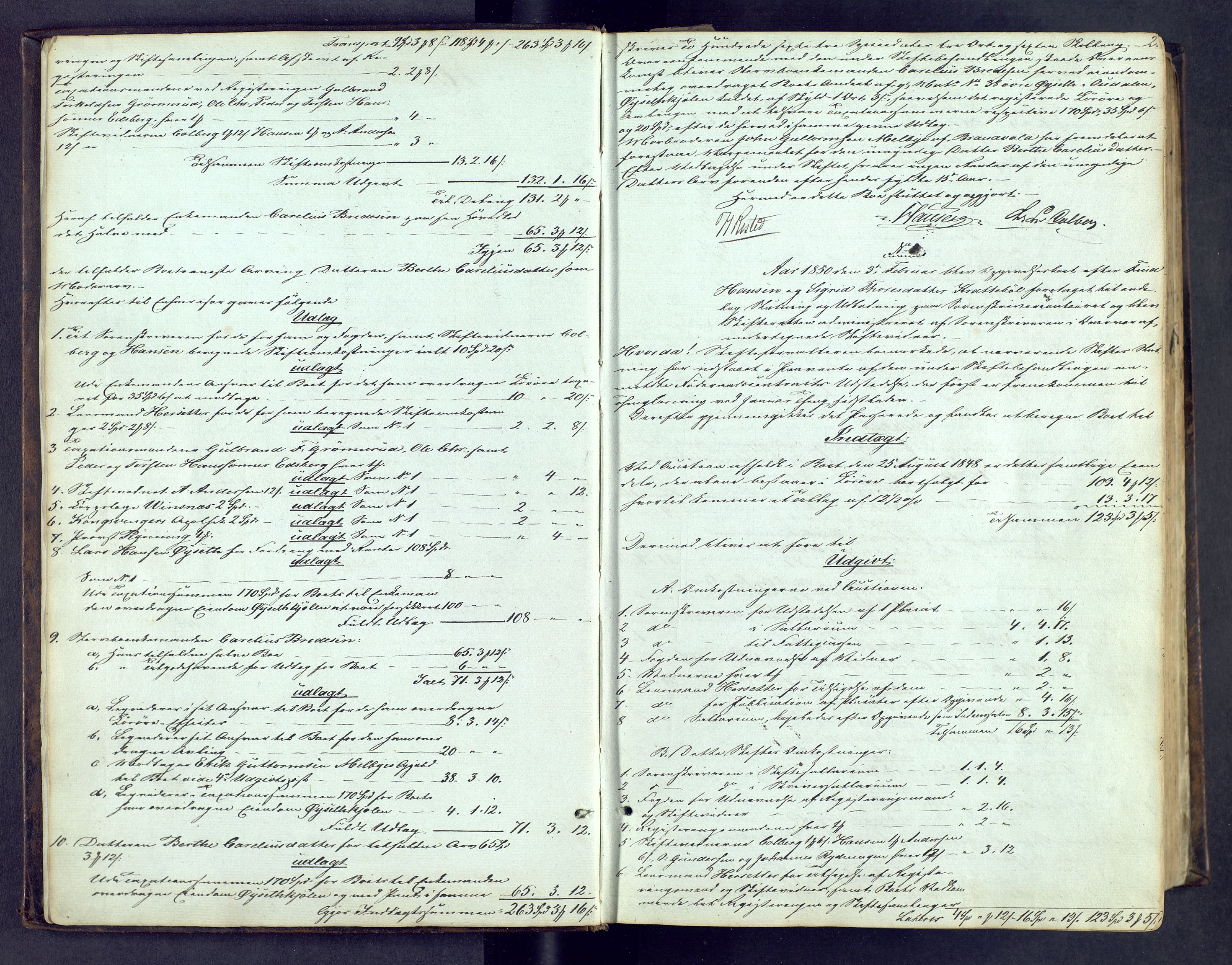 Vinger og Odal sorenskriveri, AV/SAH-TING-022/J/Jc/Jca/L0002: Skifteutlodningsprotokoll - Odal, 1849-1891, p. 2