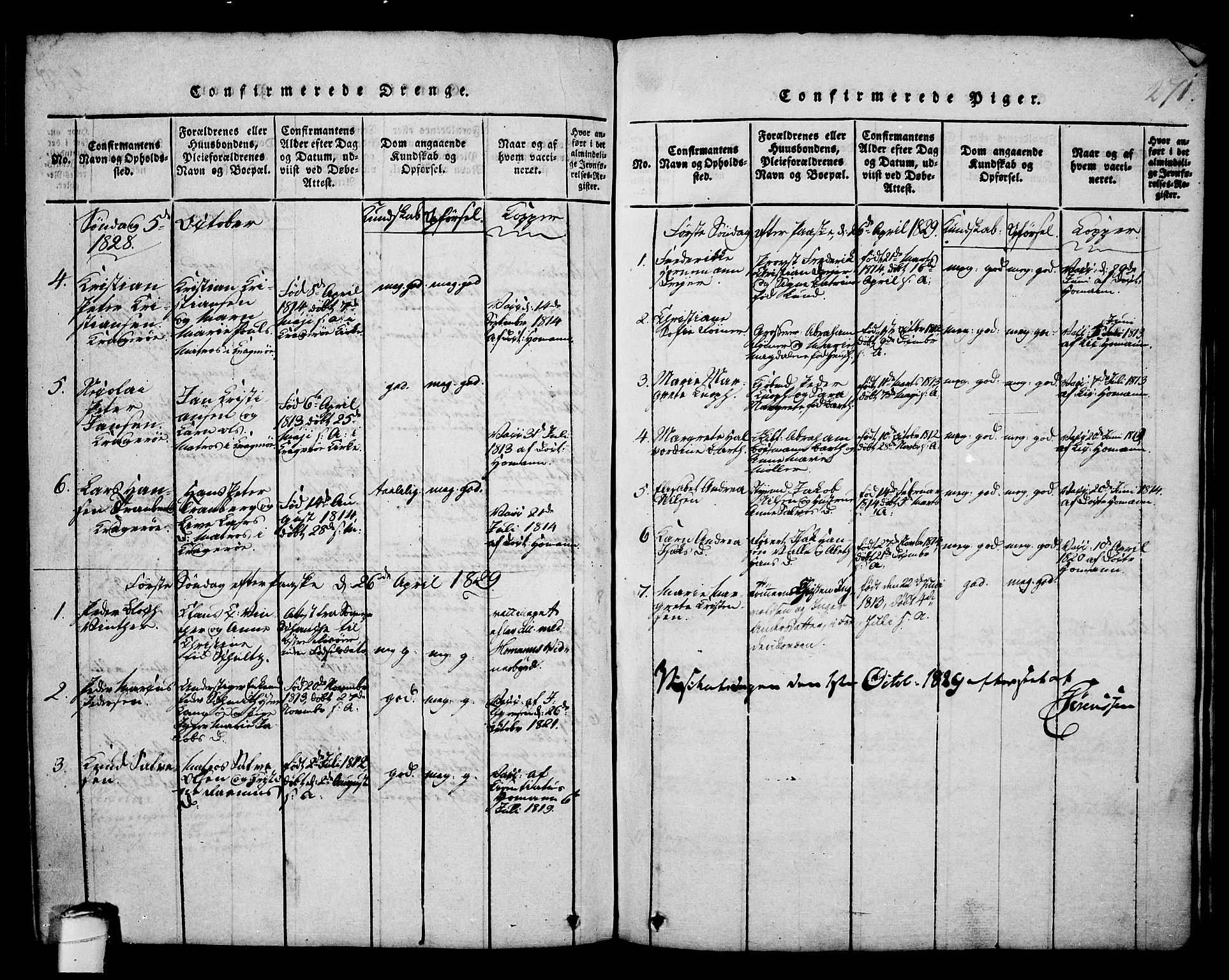 Kragerø kirkebøker, SAKO/A-278/G/Ga/L0002: Parish register (copy) no. 2, 1814-1831, p. 271