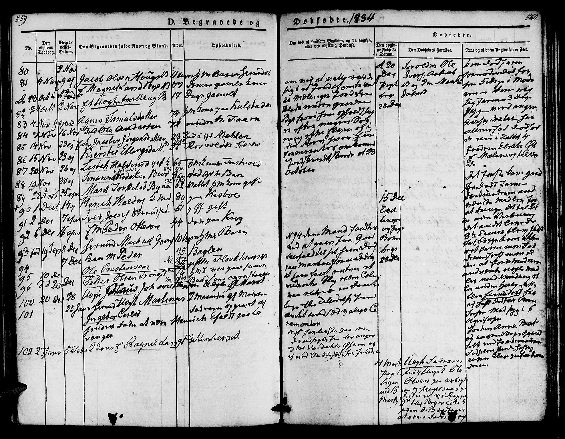 Ministerialprotokoller, klokkerbøker og fødselsregistre - Nord-Trøndelag, SAT/A-1458/723/L0238: Parish register (official) no. 723A07, 1831-1840, p. 559-560