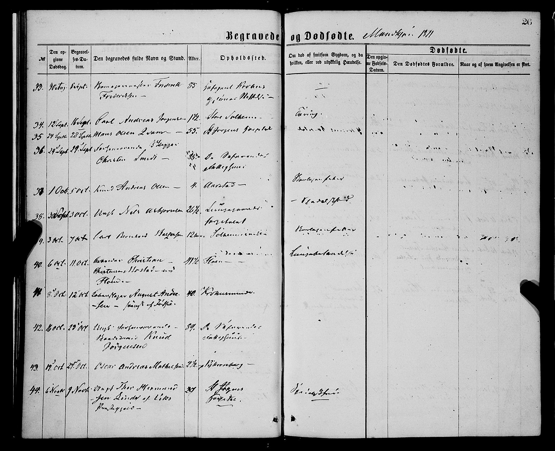 St. Jørgens hospital og Årstad sokneprestembete, AV/SAB-A-99934: Parish register (official) no. A 11, 1864-1886, p. 26