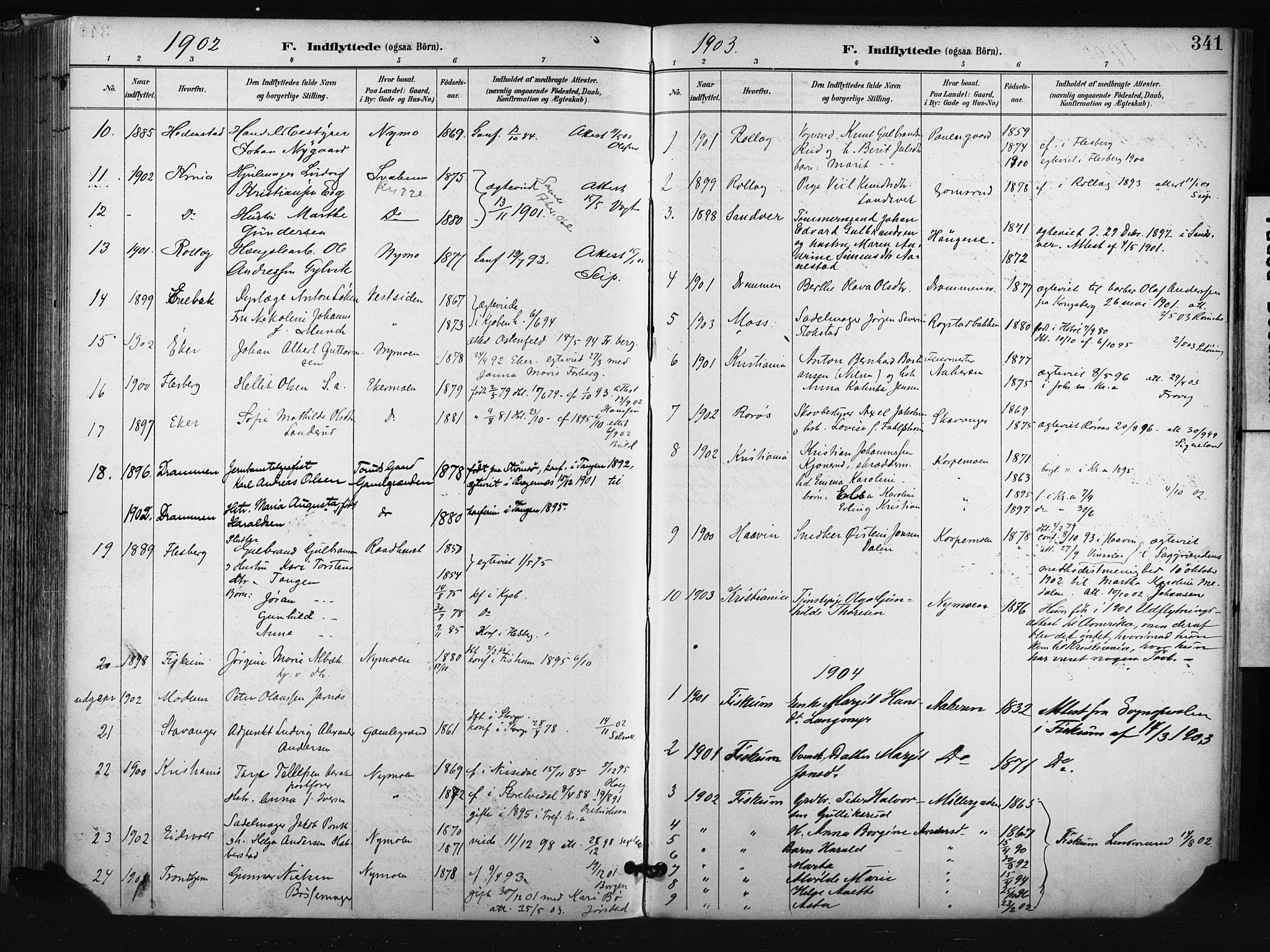 Kongsberg kirkebøker, AV/SAKO-A-22/F/Fb/L0003: Parish register (official) no. II 3, 1896-1905, p. 341