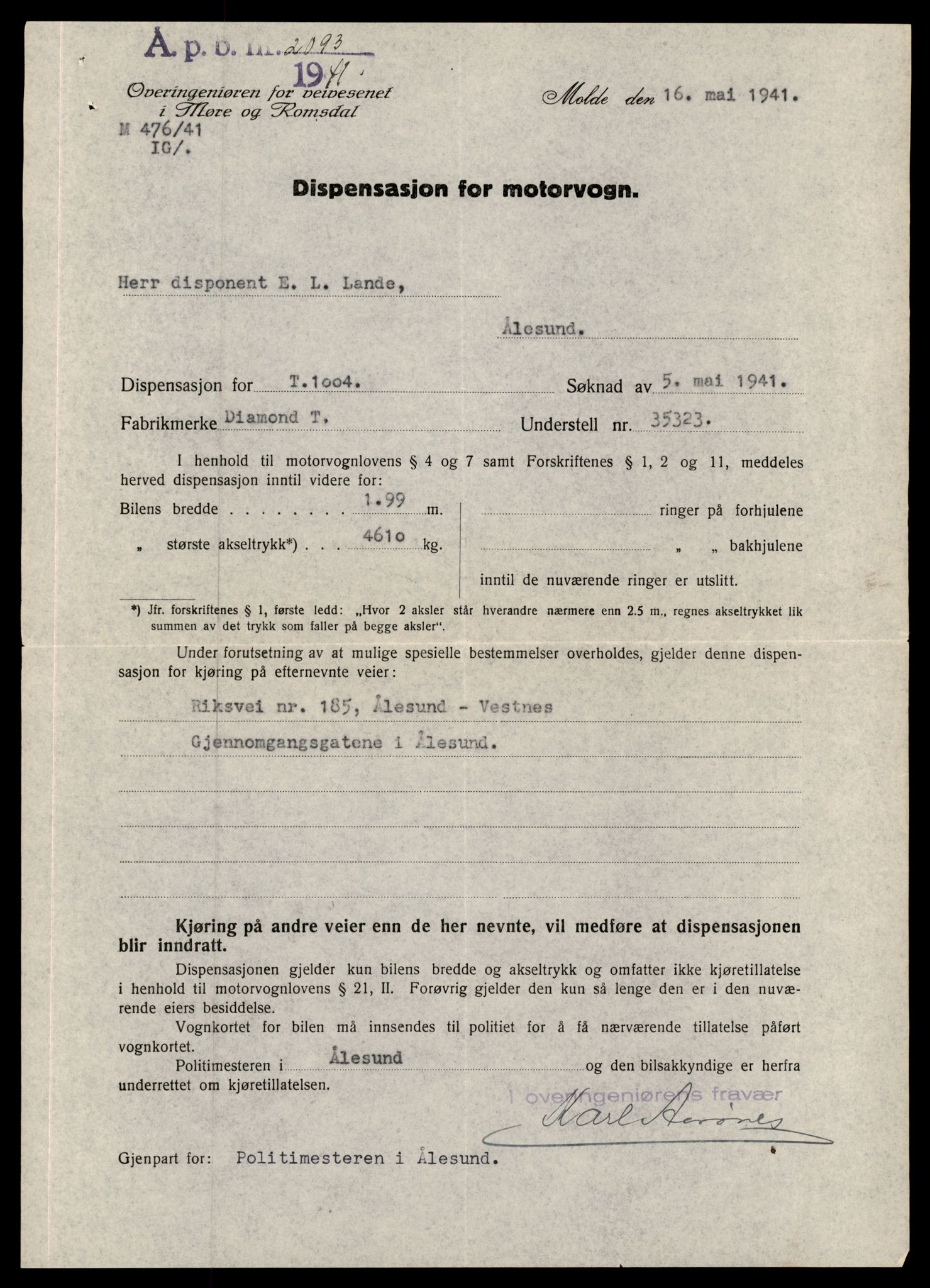 Møre og Romsdal vegkontor - Ålesund trafikkstasjon, AV/SAT-A-4099/F/Fe/L0010: Registreringskort for kjøretøy T 1050 - T 1169, 1927-1998, p. 1764