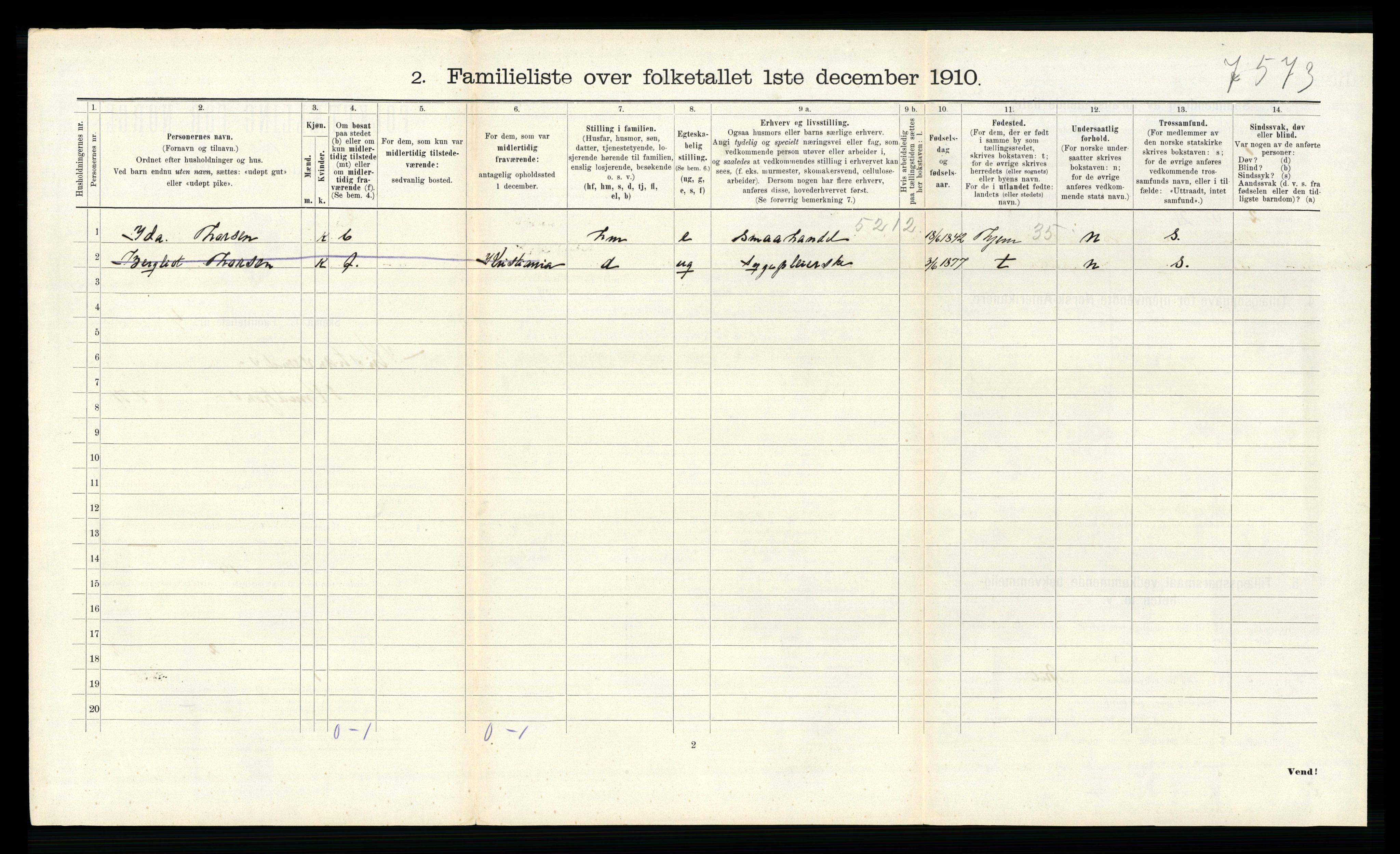 RA, 1910 census for Kristiansund, 1910, p. 418