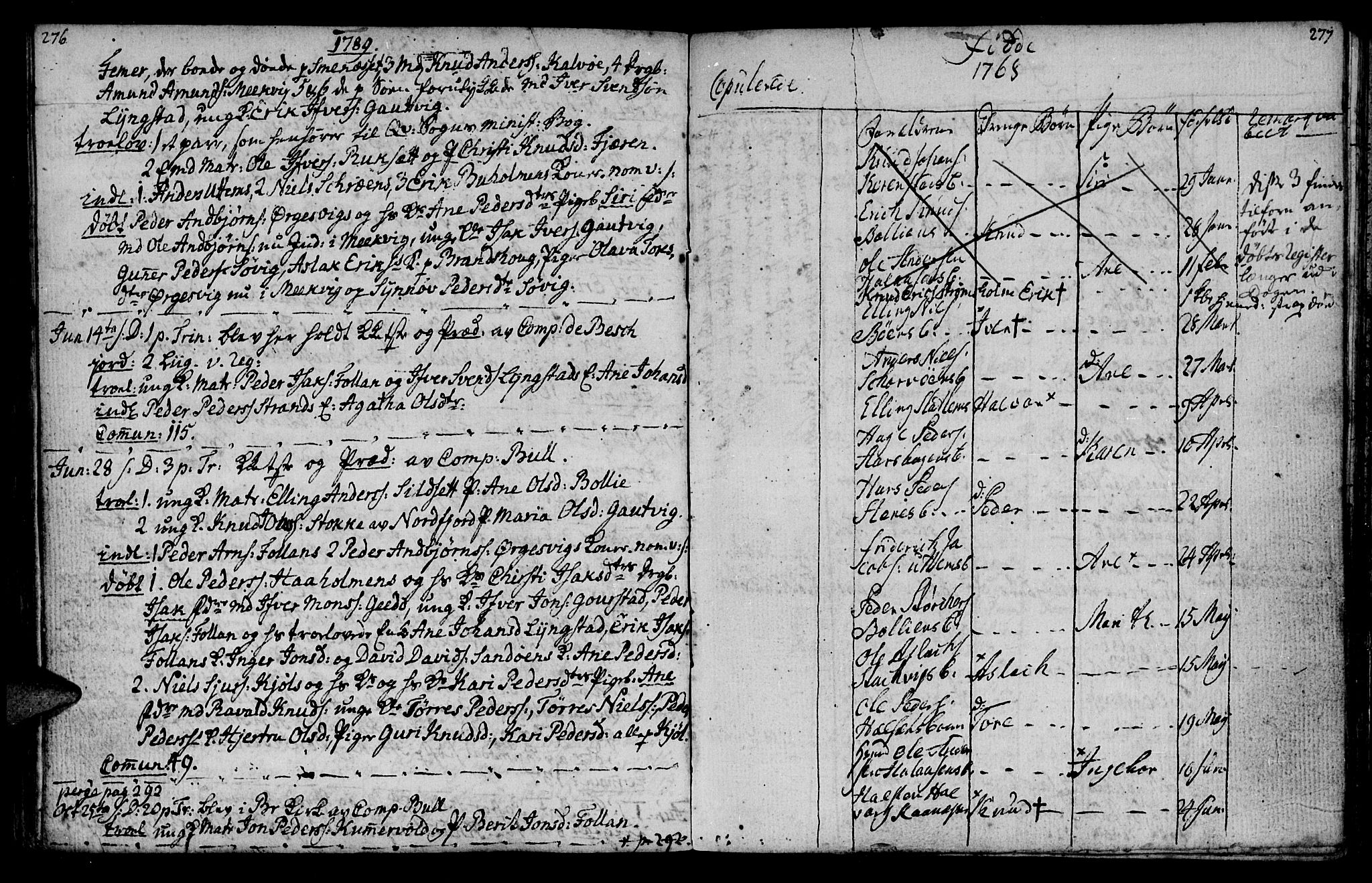 Ministerialprotokoller, klokkerbøker og fødselsregistre - Møre og Romsdal, AV/SAT-A-1454/570/L0828: Parish register (official) no. 570A02, 1750-1789, p. 276-277