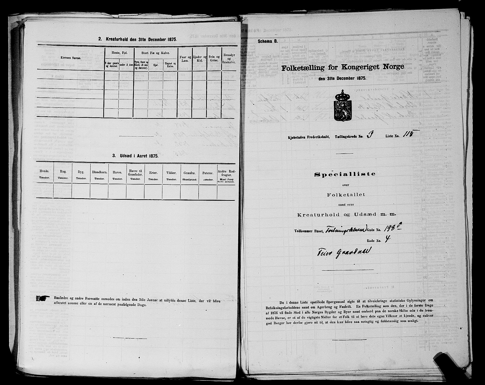RA, 1875 census for 0101P Fredrikshald, 1875, p. 268