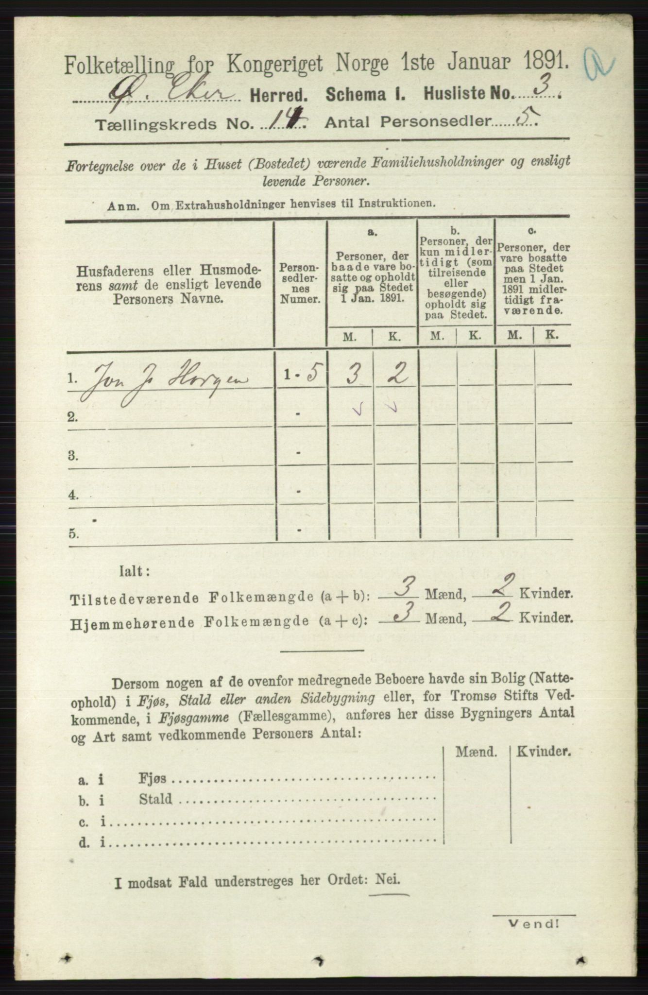 RA, 1891 census for 0624 Øvre Eiker, 1891, p. 6378