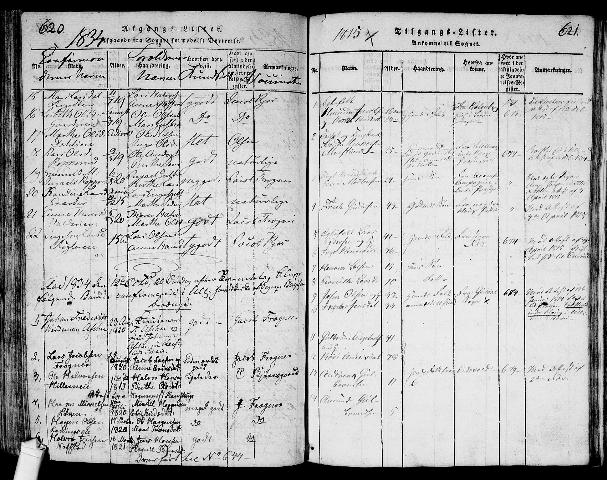 Ullensaker prestekontor Kirkebøker, SAO/A-10236a/G/Ga/L0001: Parish register (copy) no. I 1, 1815-1835, p. 620